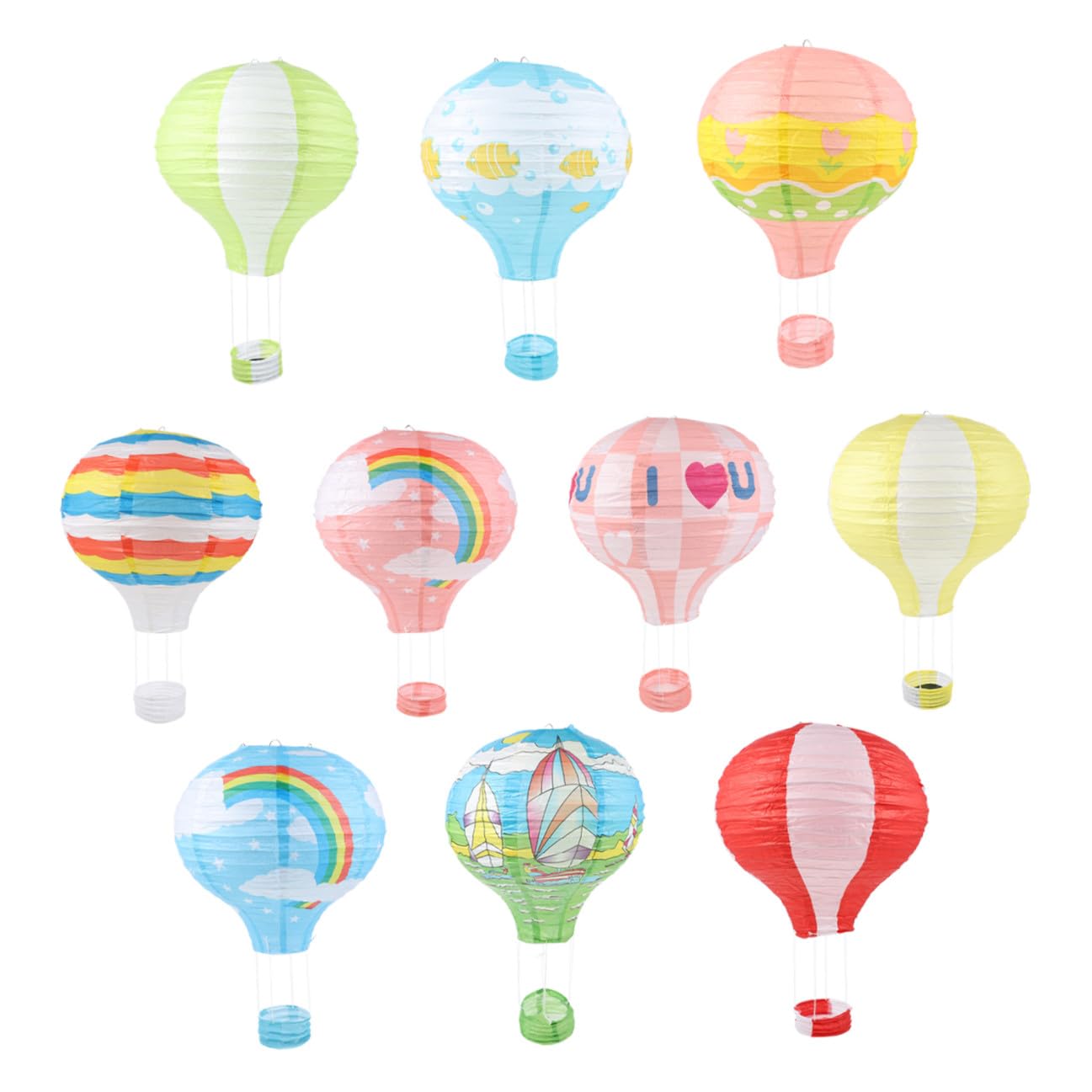 Uonlytech 10pièces Papier Ballons Arc- à Suspendre Décorations De Fête pour Mariages Anniversaires Noël