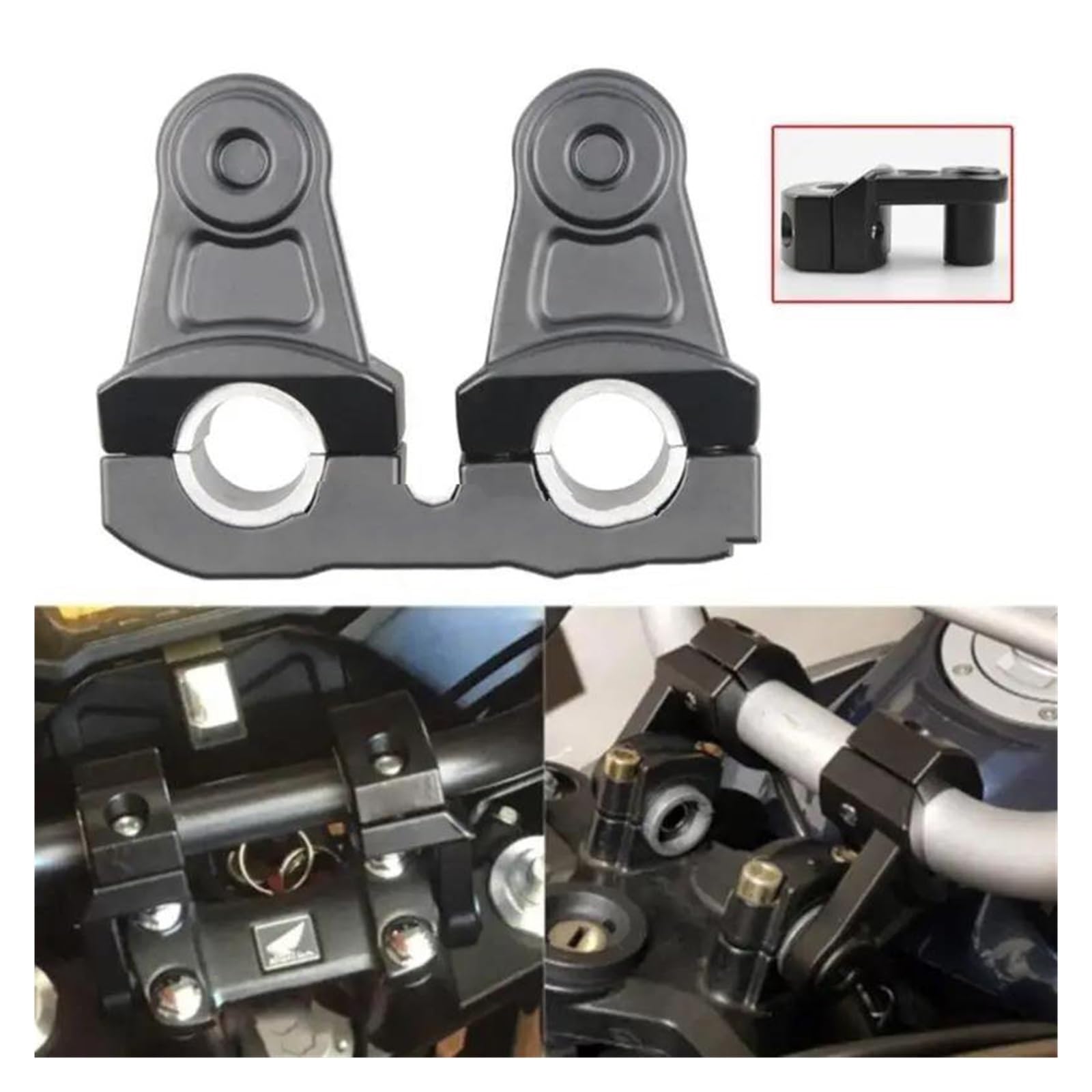 Abrazadera Manillar Moto Adaptador de Abrazadera de Barra de Montaje de elevadores de Manillar de Motocicleta Universal U2JA 22/25/28mm Alzas Manillar Moto(1)