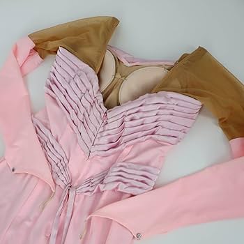 Amazon.co.jp: 社交ダンス衣装 淡いピンク×シースルー fussis