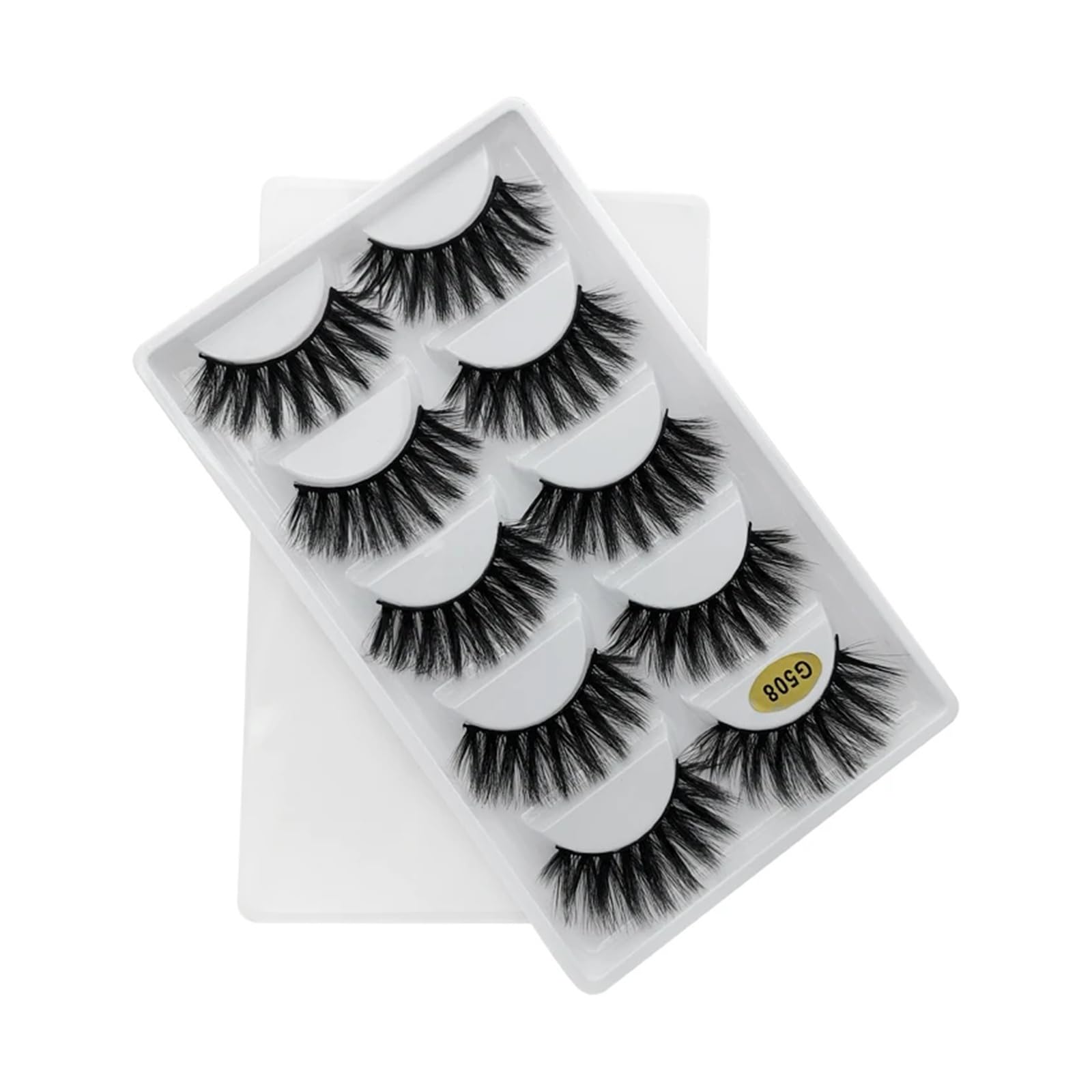 UAMOU 3D sztuczne rzęsy z norek naturalne długie miękkie sztuczne rzęsy makijaż delikatne dramatyczne puszyste cilios sztuczne rzęsy Cheerfully (Color : G604, Size : 10 boxes logo)