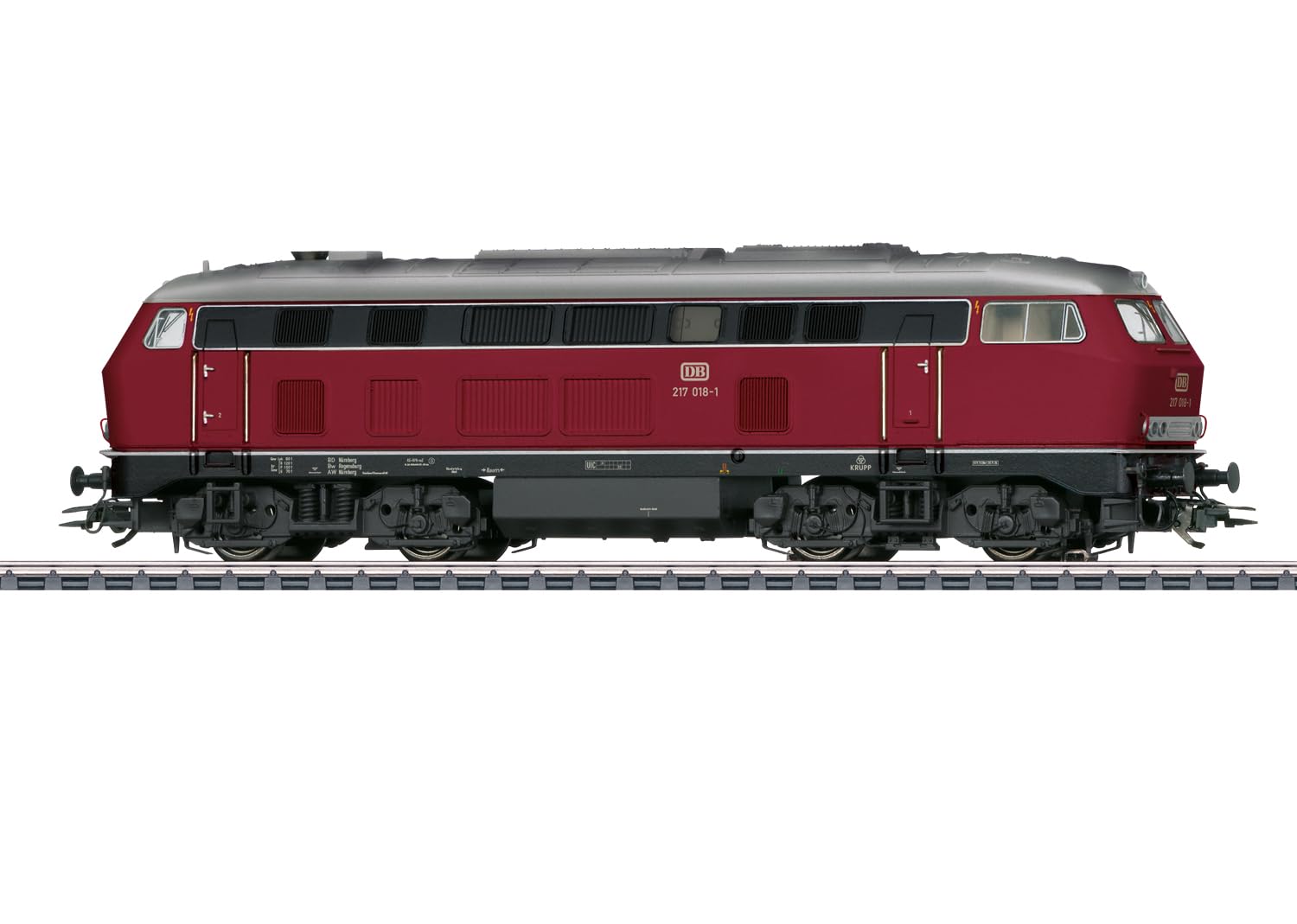 Märklin Diesellokomotive Baureihe 217 Spur H0 – Digital mfx+, LED-Licht, Führerstandsbeleuchtung, Epoche IV, Hochleistungsantrieb – Modellbahn-Lok für Sammler & Profis, Art. 39274