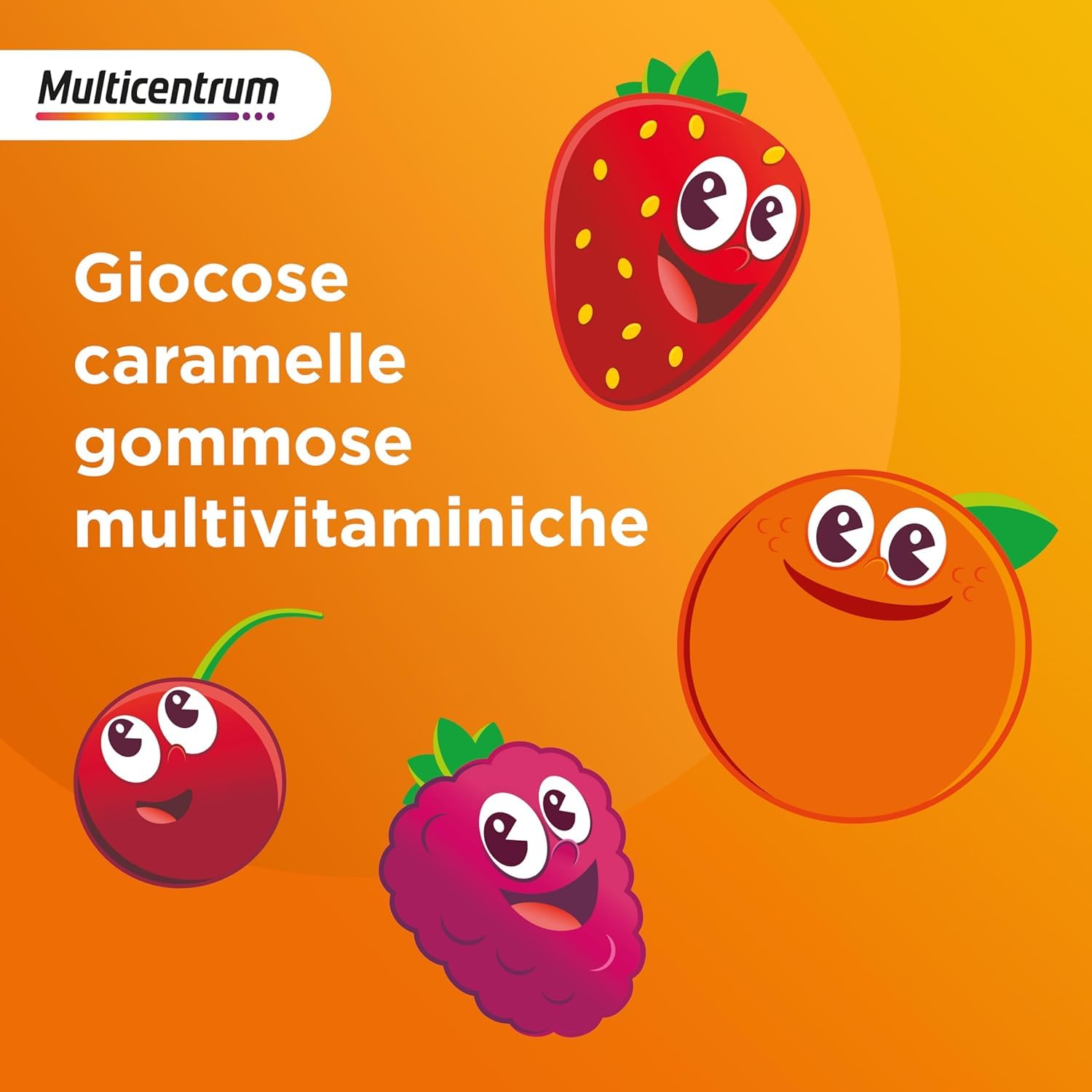 Multicentrum Vitagummy Integratore Alimentare di Vitamine e Minerali Formulato per Bambini 3+, con Vitamina D e Iodio, Gusto Frutta Mista, 60 Caramelle Gommose
