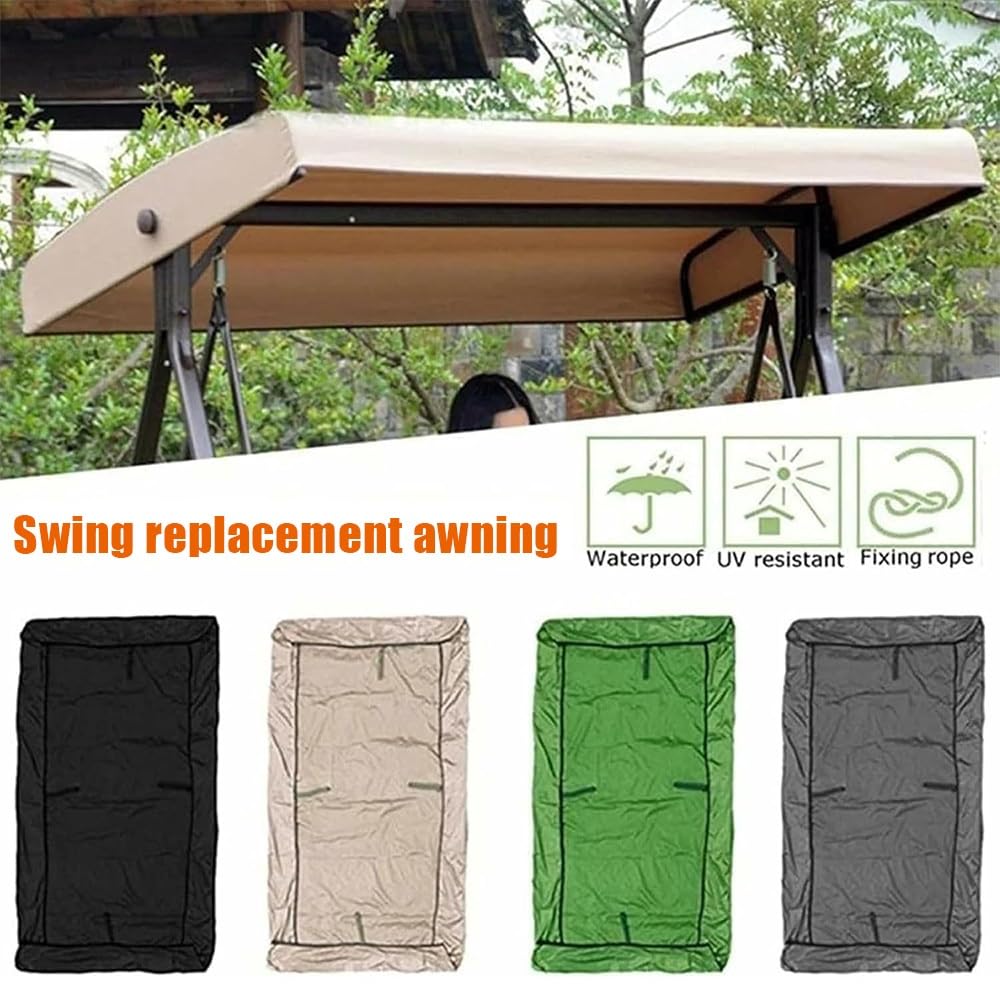 Toit De Rechange pour Balancelle Jardin 191x120cm 213x122cm Housse De Toit pour Balancelle en Tissu Oxford, Auvent Balançoire Imperméable(Gray,75x47x9in(191x120x23cm))