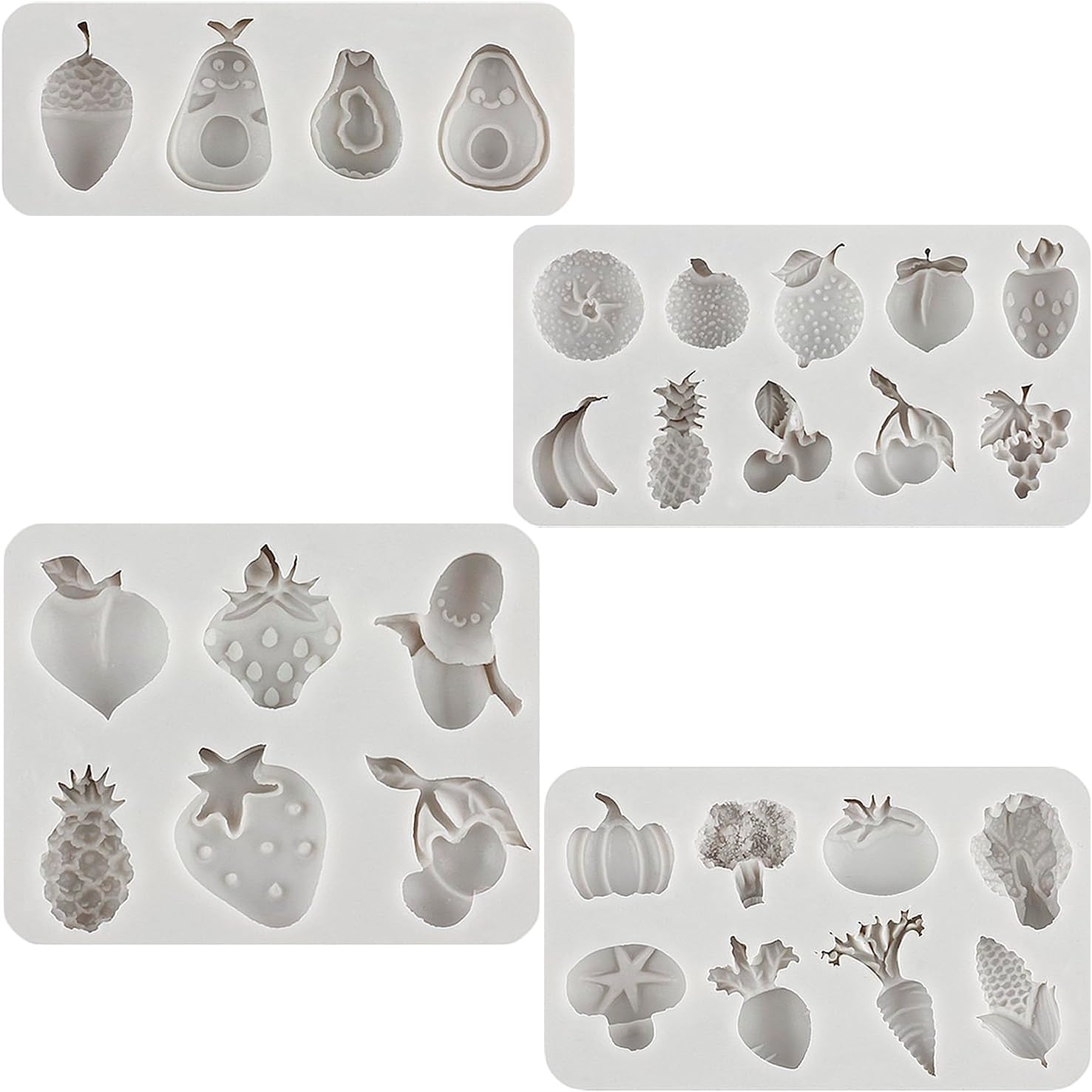 Sijiangmold Moldes de silicona para fondant de silicona para verduras, frutas, chocolate, para decoración de pasteles, decoración de cupcakes, pasta