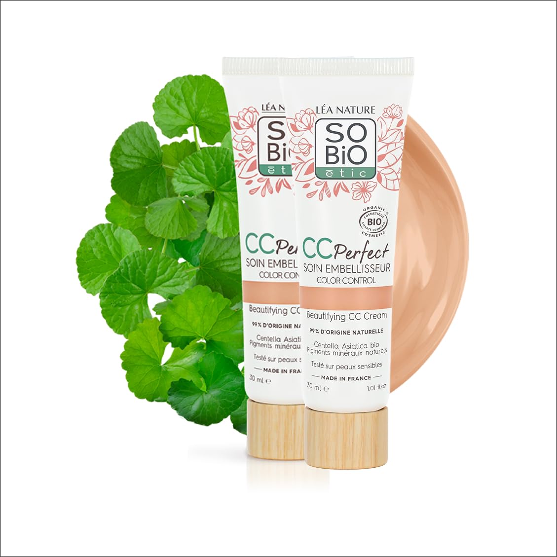 LEA NATURE SO Organic Etic| CC Cream Color Control Certified Organic - Perfect | Clear | Pielęgnacja upiększająca | Przeciw zaczerwienieniom, przeciw zmęczeniu | Centella asiatica bio | Wegańska |