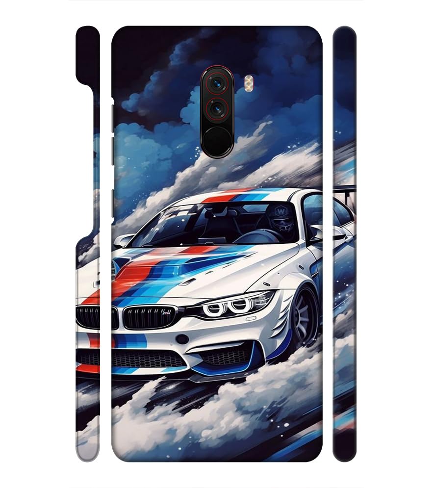 The Rocket Designer Sports Racing Car Printed Hard Back Case Cover for Poco F1 / Poco f1