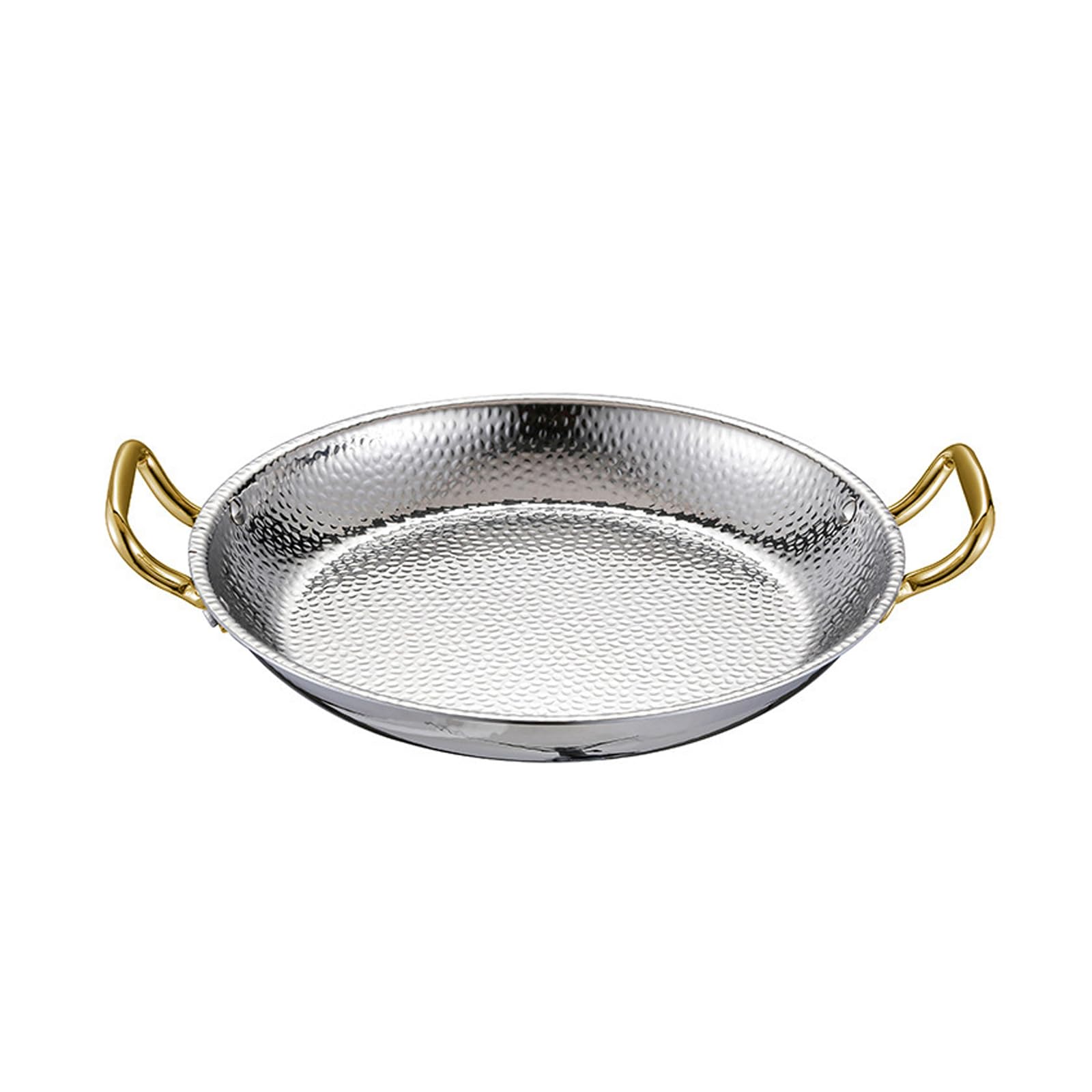 PANGBOER 304 Stainless Steel Spanish Paella Pan with Ergonomic Double Handle Nonstick Cooking Skillets for Kitchen Spanish Paella Pan