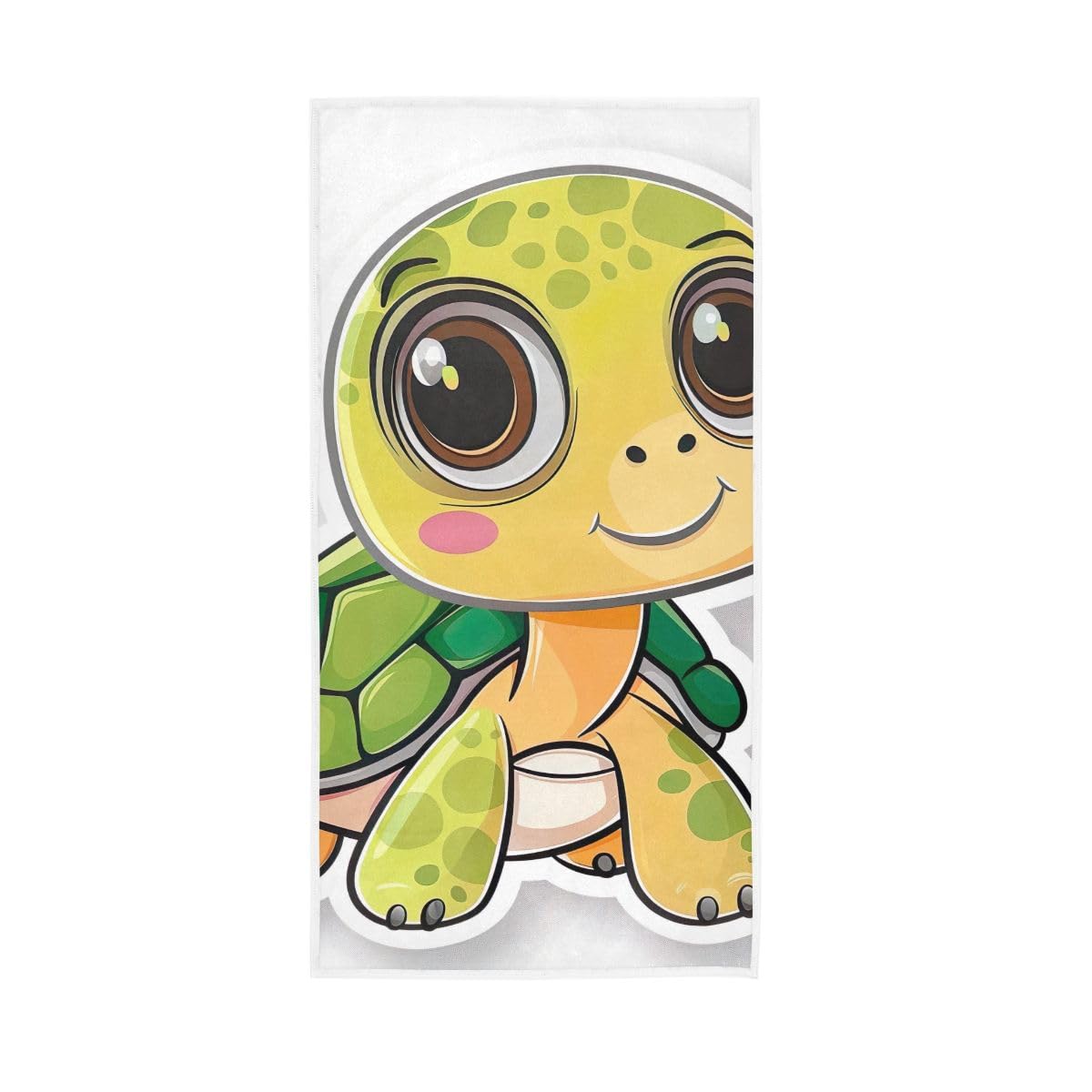 LSRCPD Little Turtle on Whie Hand Towels, Lightweight Towels for Bathroom, Gym, Hotel, Spa 15 x 30 Inches