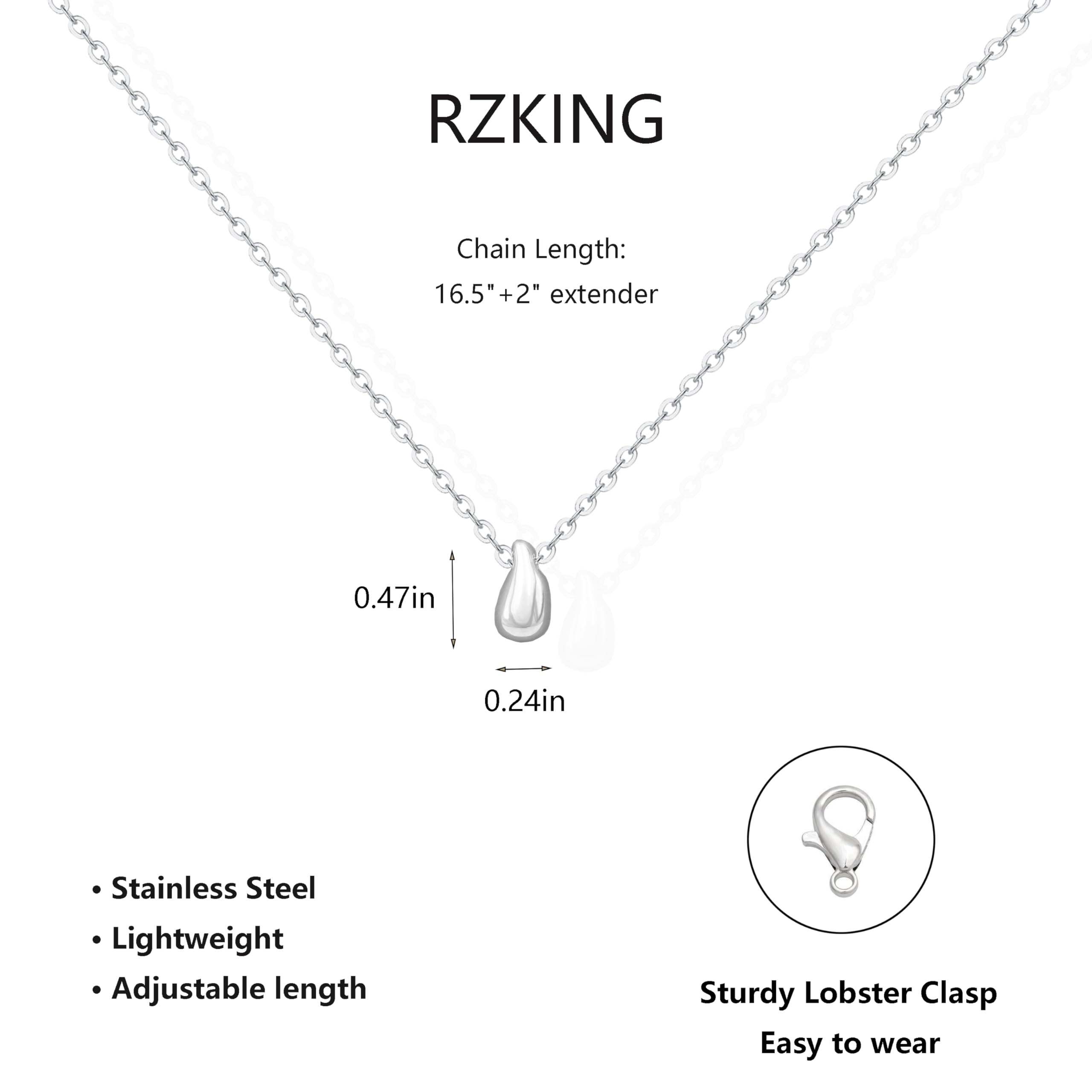 RZKING Silvery Necklace for Women, Dainty Cat Candy Bow Moonstone Necklace, Gifts for Best Friend Sister Mom Daughter Teacher, Mothers Day Birthday Christmas Thank You Gifts