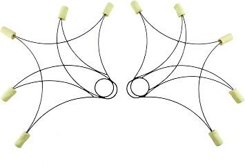 Dragon Fire Fans Pair Set of 2 - Made with Aramid Fabric for Dancers 5 Wicks 2 Inch Aramid Fabric for Performances & Festival Practice Flow Spinning Belly Dance Lotus Flower