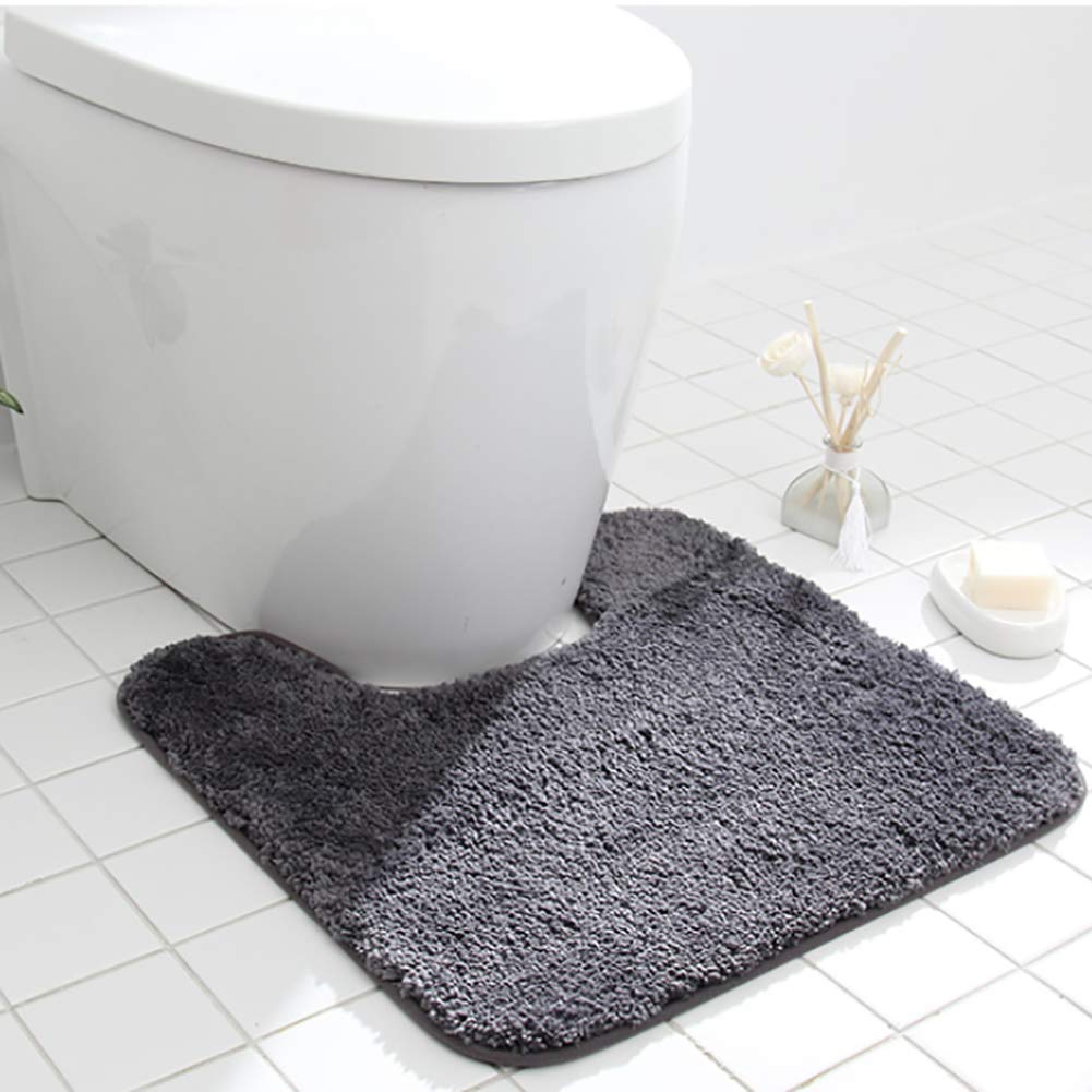 2-teiliges Super Plüsch-Badmatten-Teppichset aus Rutschfester Mikrofaser, superabsorbierender Badteppich Bad-Duschmatte Set-grau 20 x 20 Zoll + 24 x 35 Zoll