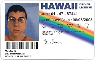 ALG ID Cards® Superbad McLovin ID Card Novelty Driving License ID Replica Fogell for Sale Super Bad
