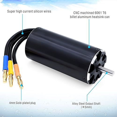 Miniatura 4 de Surpass Hobby Rocket 3680 1100kv Motor sin escobillas con chaqueta de refrigeración por agua para barco RC (1100kv)