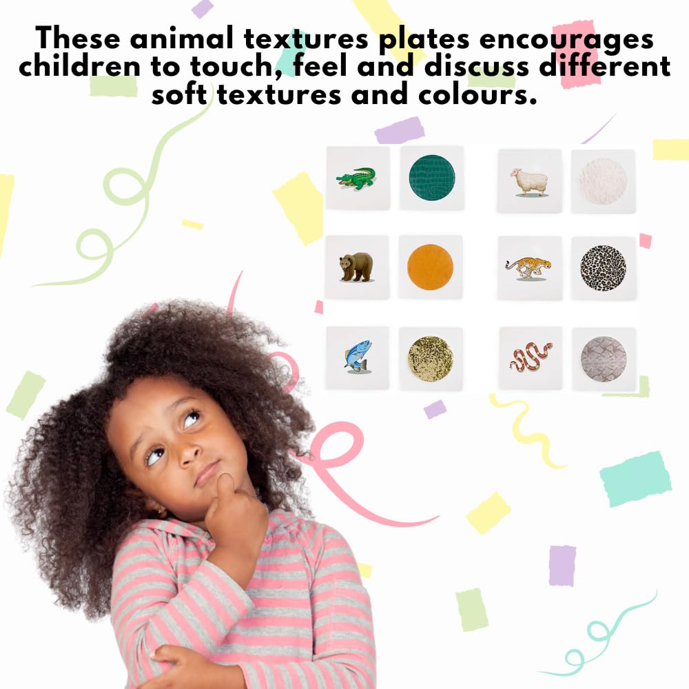 Playlearn 12X Interactive Animal Texture Learning Set for Guess the Animal Game-Double Sided Animal Match Tactile Educational Resource Explore Textures&Colours-Perfect Animal Lover Gifts for Kids - Image 2
