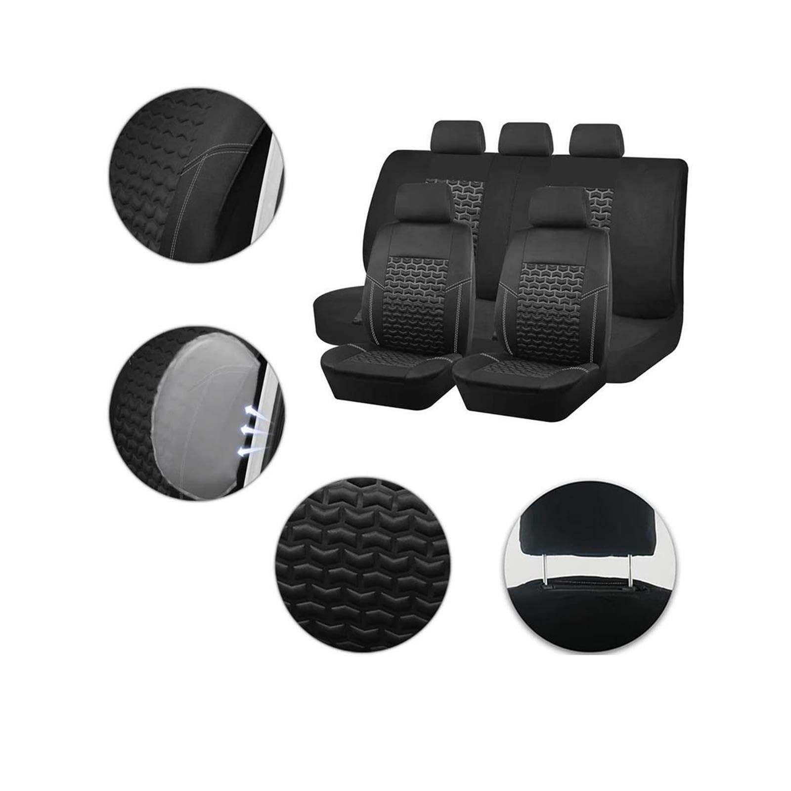 Juego Completo Fundas Asientos Traseros Coche Universal Transpirable 5