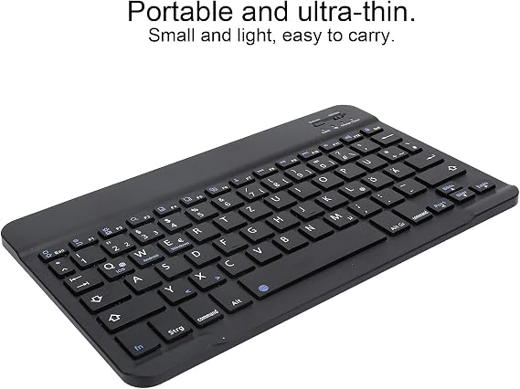 German Keyboard 10Inch Keyboard German Layout USB Computer Keyboard for Laptops, PC(Black)