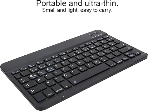 German Keyboard 10Inch Keyboard German Layout USB Computer Keyboard for Laptops, PC(Black)