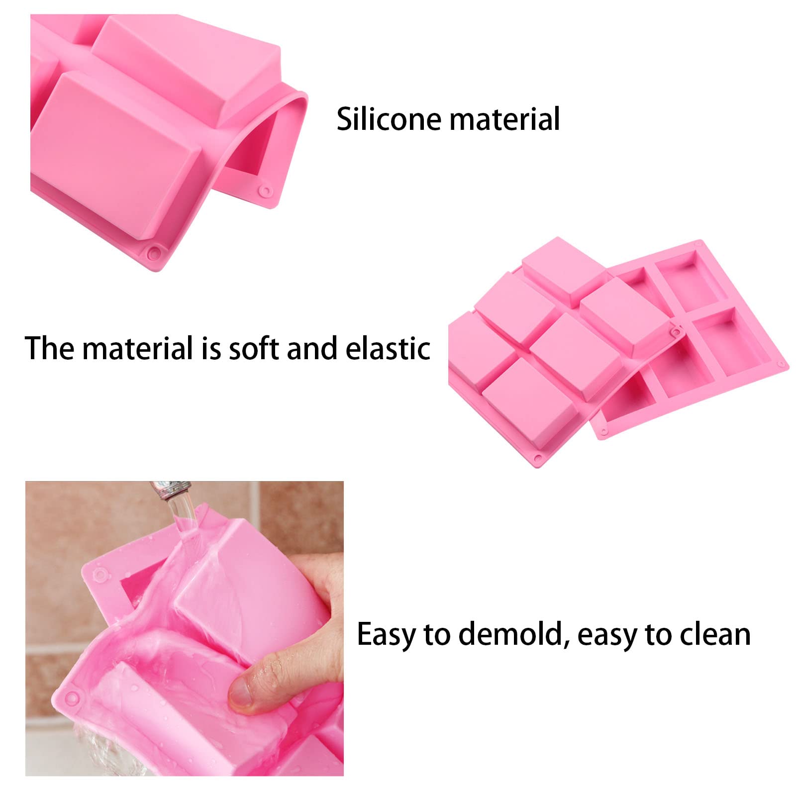 Stampi Per Sapone In Silicone Briscore - 6 Cavità Rettangolari E Ovali, Per Fai Da Te - Foto 7