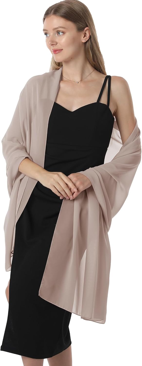 Chiffon Shawls and Wraps for Evening Dresses Women Elegant Soft Scarf Bridal Scarve Wedding Stole - Image 6