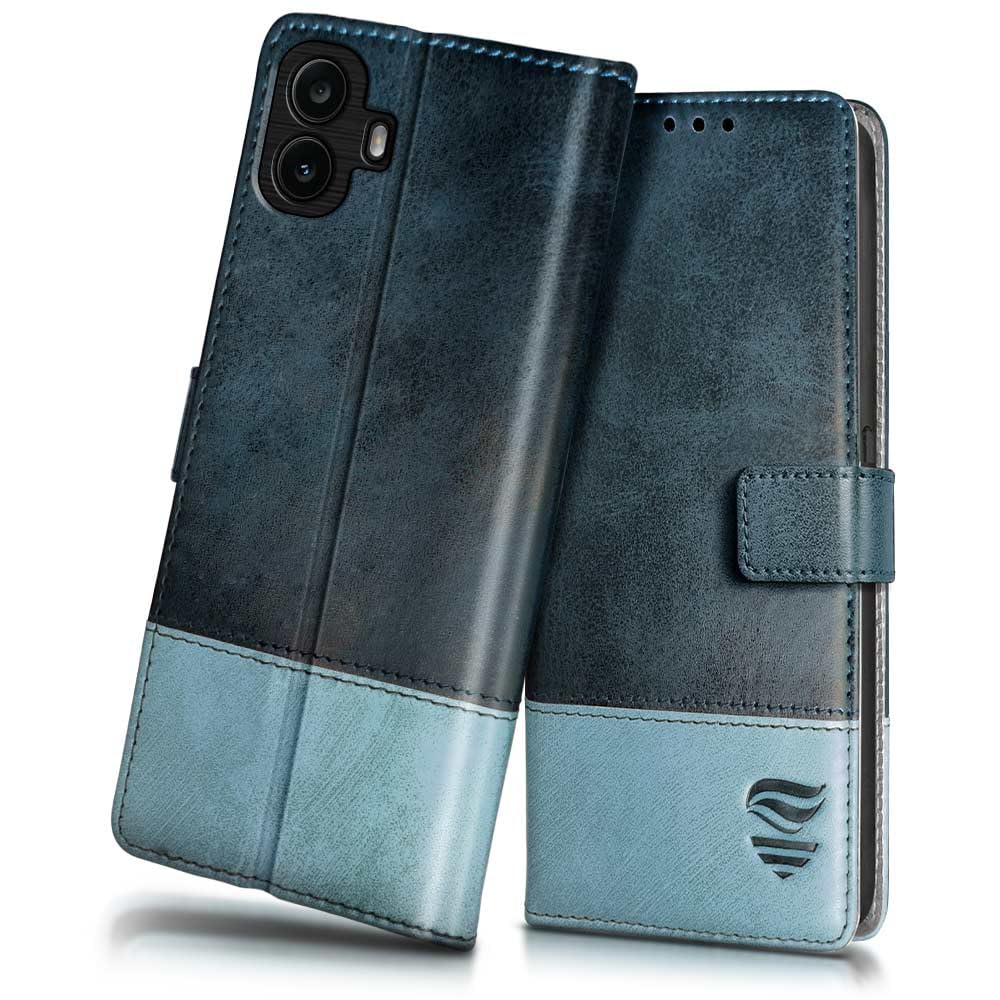 FLIPPED Vegan Leather Flip Case Back Cover for Nothing CMF Phone 1 (Shockproof | Hand Stitched Leather Finish | Card Wallet & Stand | Blue with Aquamarine) (B0DCJJD44H) Amazon Price History, Amazon Price Tracker