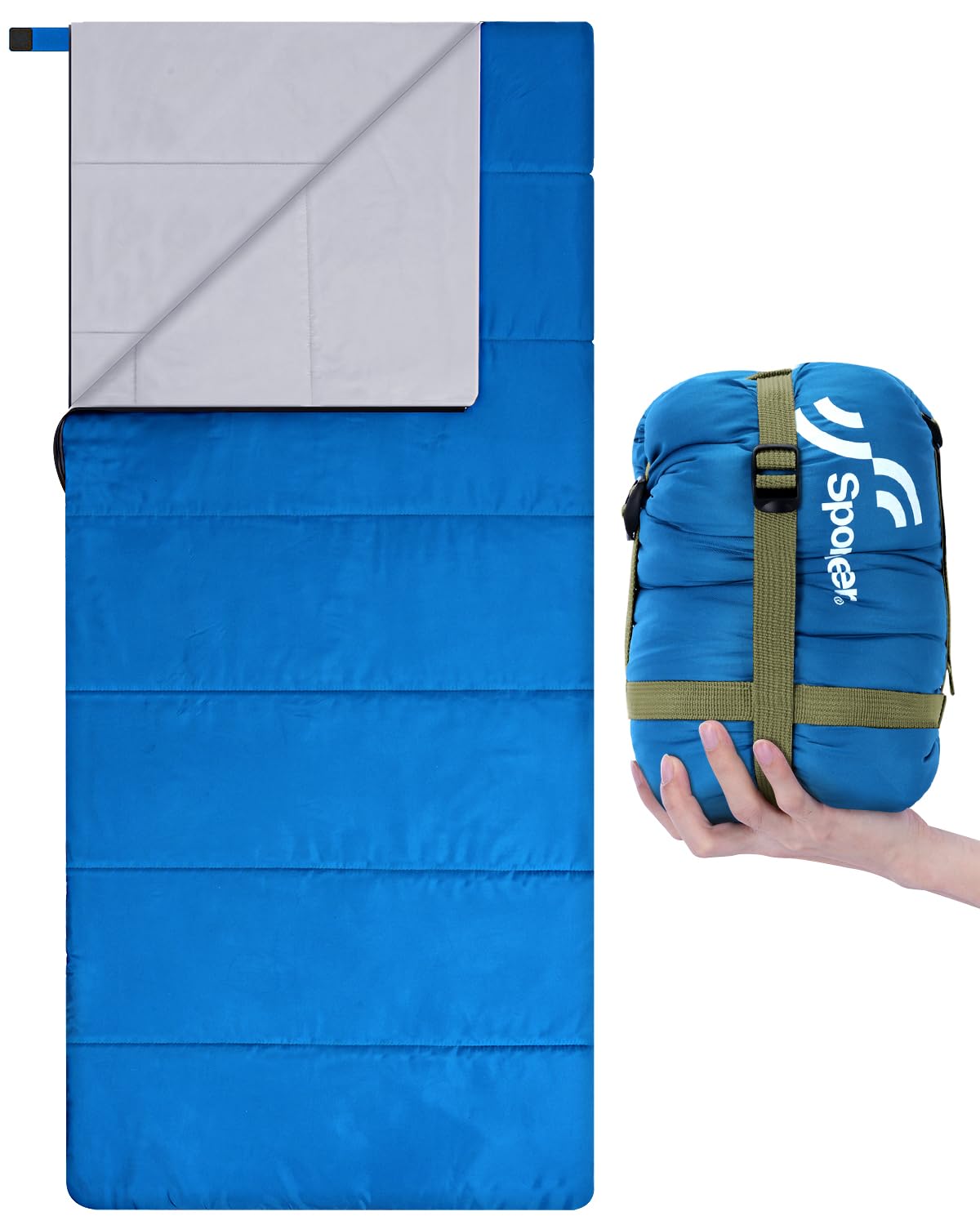 Sportneer Lightweight Sleeping Bag for Adults - Portable Waterproof Compact Blanket for Summer Backpacking, Camping, Hiking, Traveling - Suitable for Teens, Home, Office Use