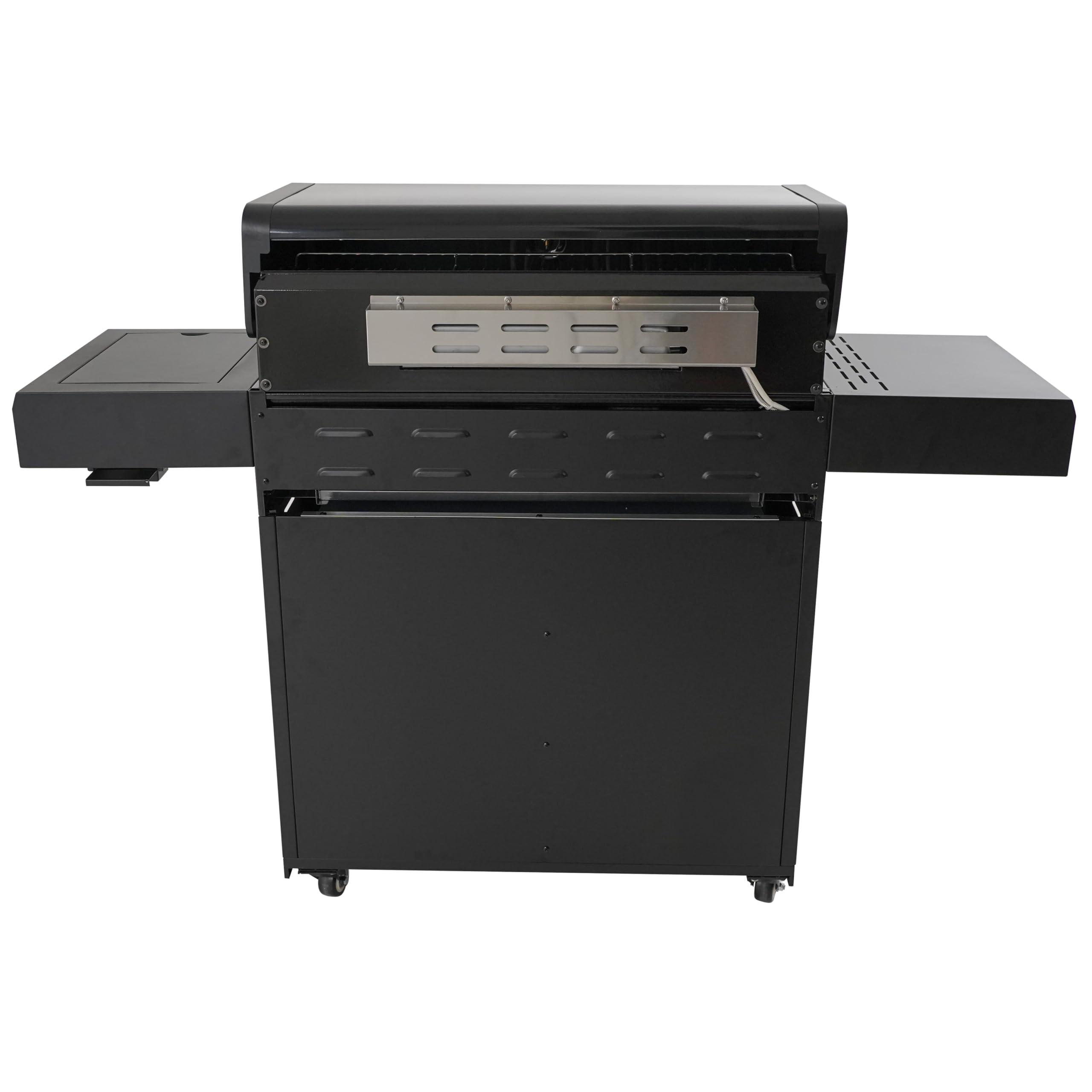 Barbecue a Gas 5 Bruciatori + Infrarossi + Fornello Laterale – BBQ Professionale 21 kW in Acciaio Inox con Griglie Ghisa, Piastra Reversibile, LED e Termometro | Cucina da Giardino