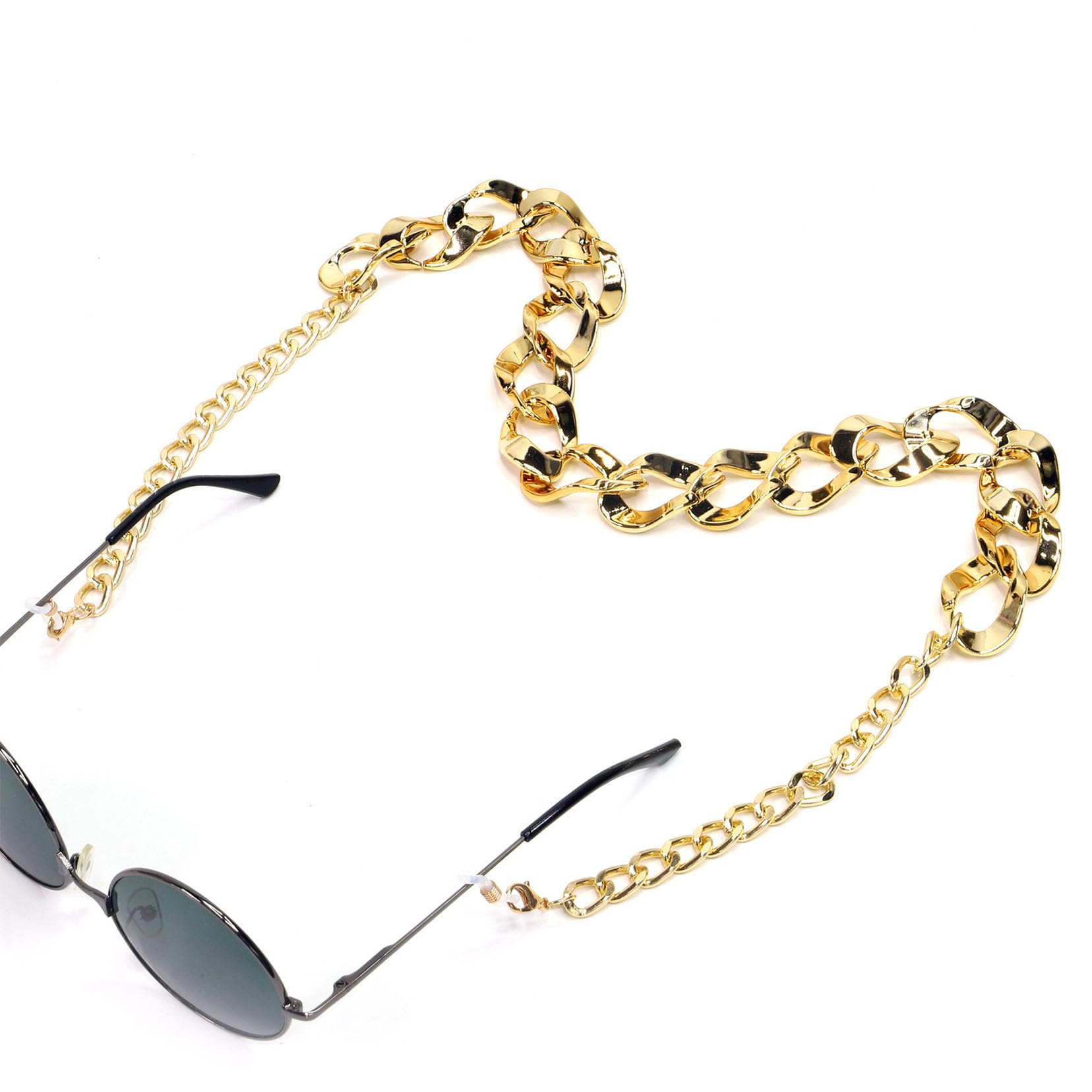 Chaîne De Monture De Lunettes Antidérapante Dorée, Sangle De Cou De Lunettes Réglable Corde De Sécurité Fixateur De Lunettes Pour La Décoration Et Le Sport gold