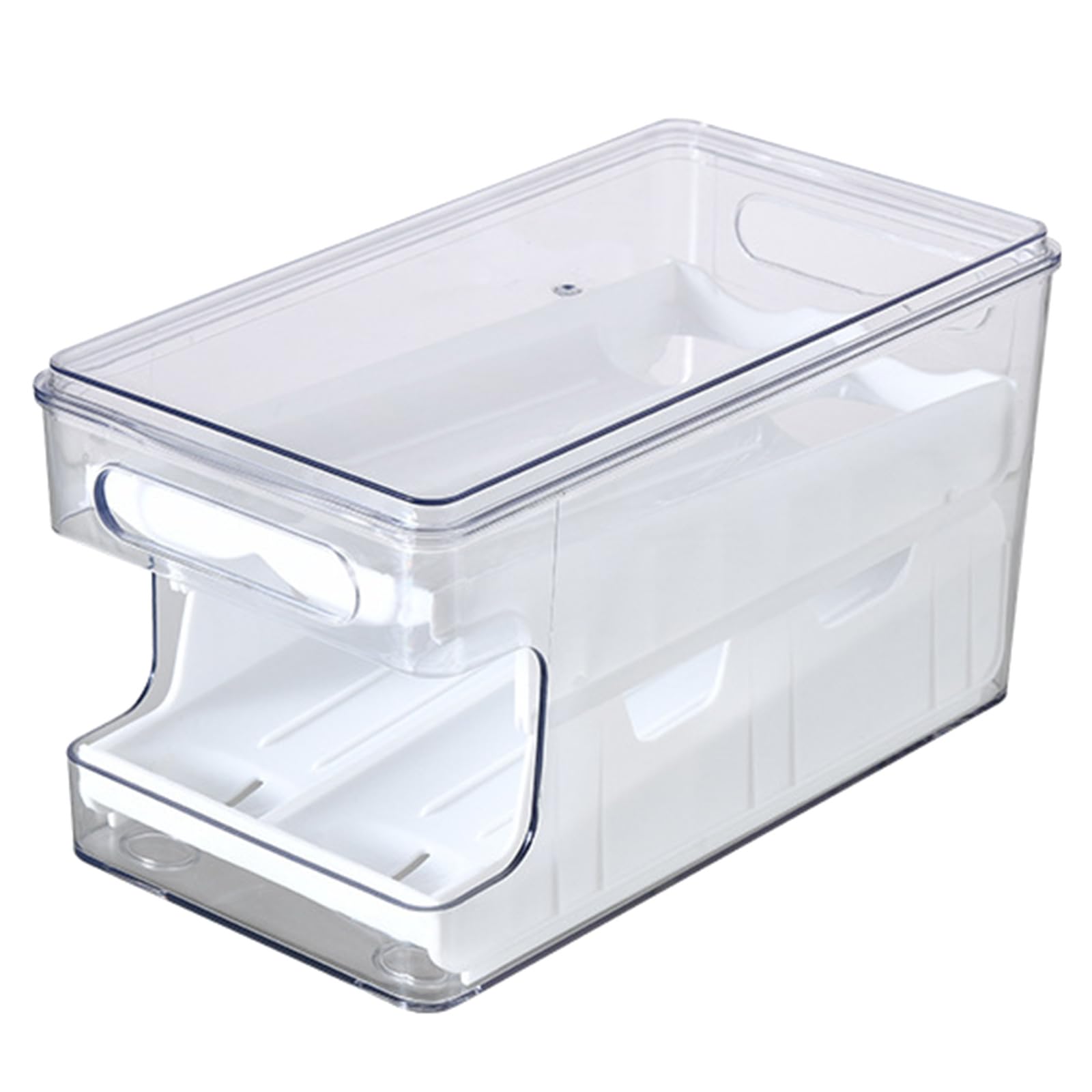 Kalttoy Double Layer Slide Container Practical and Sturdy Eggs Holder Scrolling Eggs Dispenser Storage Case Sturdy Organization Box