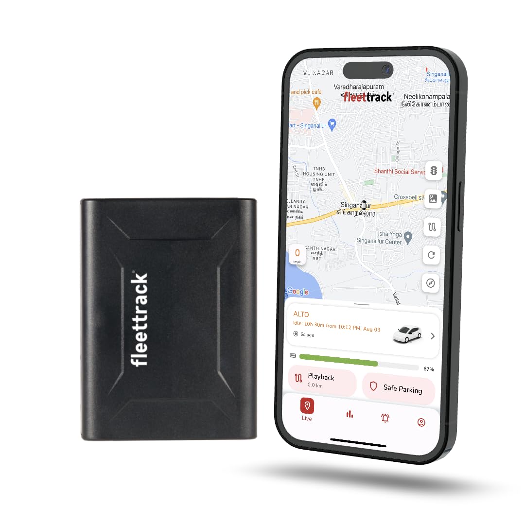 Fleettrack Wireless GPS Tracker (1 Year Free Data)- Hidden GPS for Bike, Car, Kids School Bag | 10000 mAh Battery | Magnetic Base for Easy Installation | 1 Year Recharged SIM + App (Android & iOS) Fleettrack Wireless GPS Tracker (1 Year Free Data)- Hidden GPS for Bike, Car, Kids School Bag | 10000 mAh Battery | Magnetic Base for Easy Installation | 1 Year Recharged SIM + App (Android & iOS)