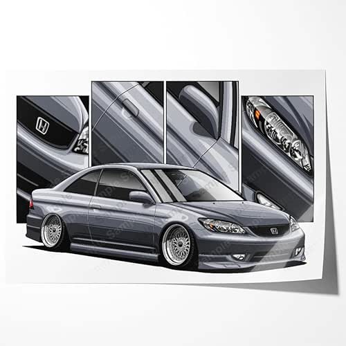 Amazon.com: JDM USDM Import tuner Concept Rendering Fit For Civic 7th ...