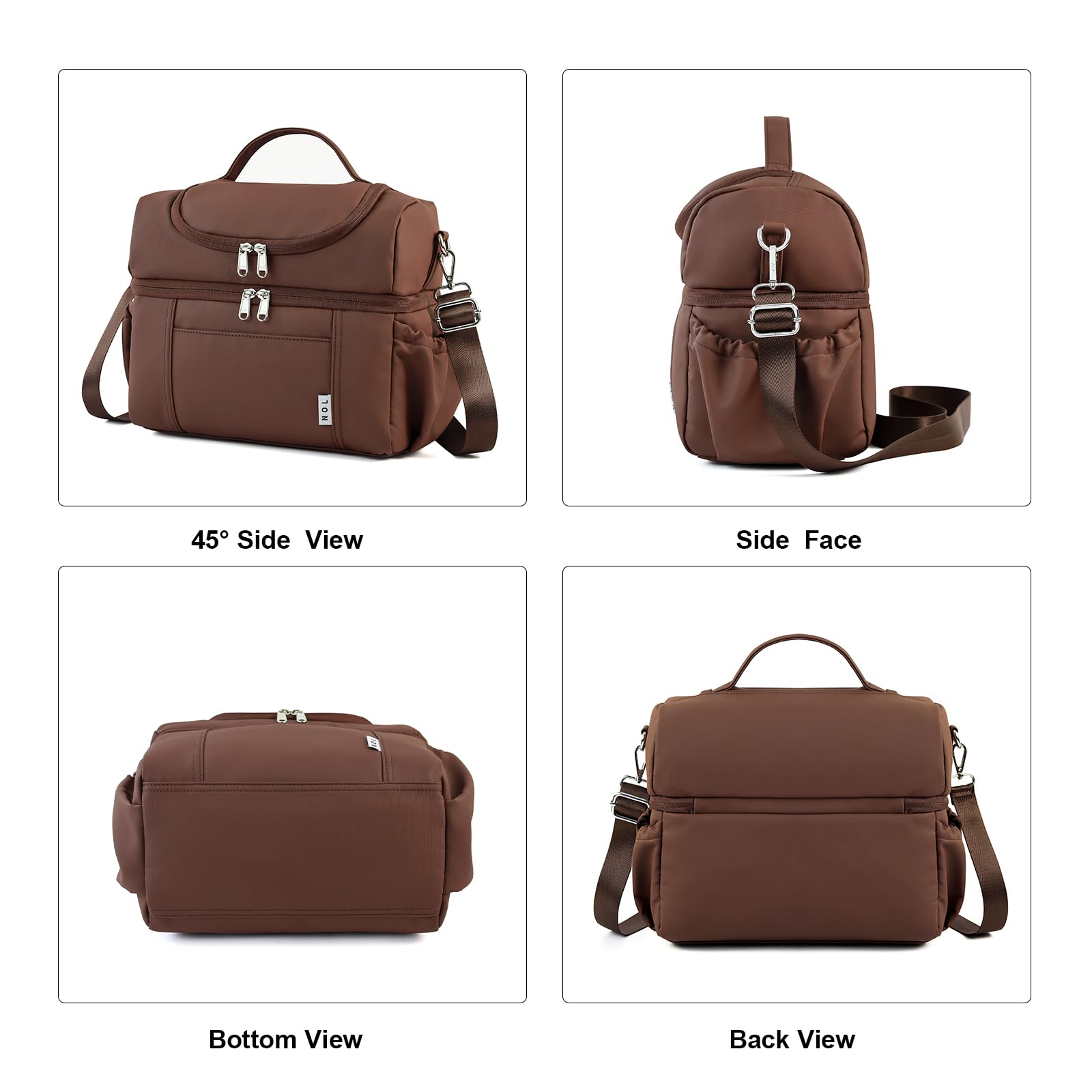 NOL Natural Organic Lifestyle Lunchbox für Erwachsene, isolierte Lunchtasche, große Doppel-Fächer, Lunch-Tasche, Kühler, leicht, Nylon, wasserdicht, Lunchbox für Arbeit, Picknick, Reisen, Outdoor,