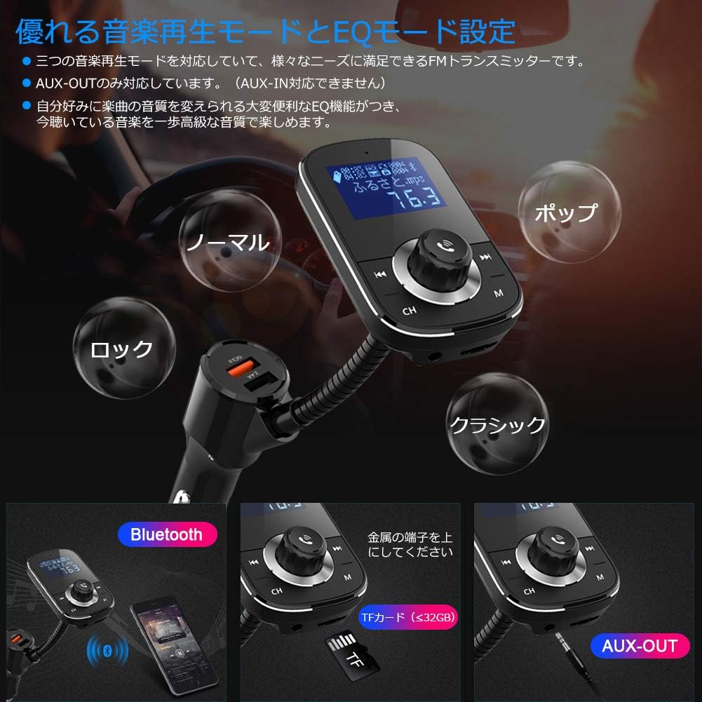 Amazon Fmトランスミッター Bluetooth 5 0 高音質 Qc3 0急速充電 日本語メニュー Eq設定 4つ楽曲再生モード Microsdカード対応 ハンズフリー通話 12v 24v車対応 日本周波数仕様 76 0 90 0mhz 日本語説明書付き Fmトランスミッタ 車 バイク Amazon Fmトランスミッター Bluetooth 5 0 高音質 Qc3 0急速充電 日本語メニュー Eq設定 4つ楽曲再生モード Microsdカード対応 ハンズフリー通話 12v 24v車対応 日本周波数仕様 76 0 90 0mhz 日本語説明書付き Fmトランスミッタ 車 バイク