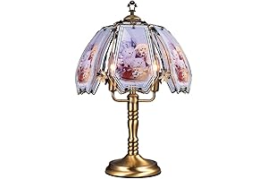 Ore International K302-A Stained Glass Cats Scene 3-Way Touch Lamp, 23.5" H,...