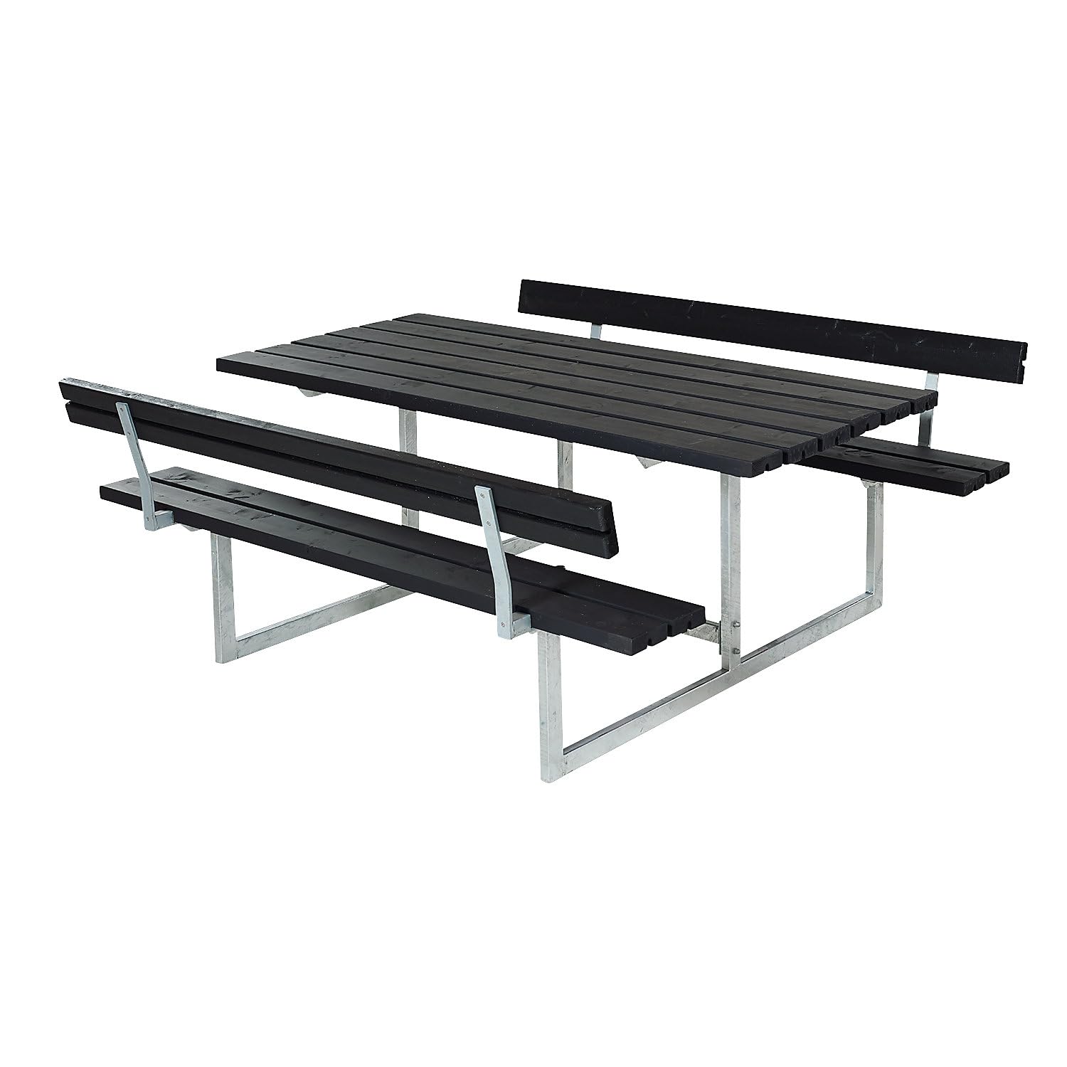 Kaiser + Kraft Gruppensitzbank | für 6 Personen | Tiefe 1840 mm | mit Rückenlehne | Schwarz
