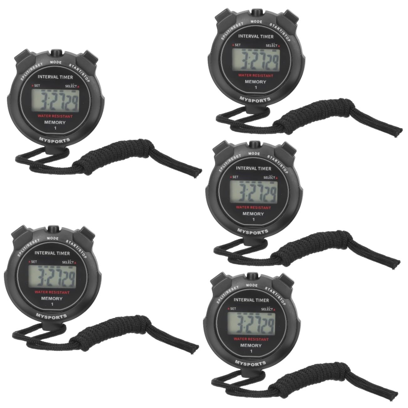 Abaodam 5 Piezas Cronómetro Entrenadores y Jueces Temporizador de Mano Correr y Entrenamiento Cronógrafo Electrónico Resistente y Actividades