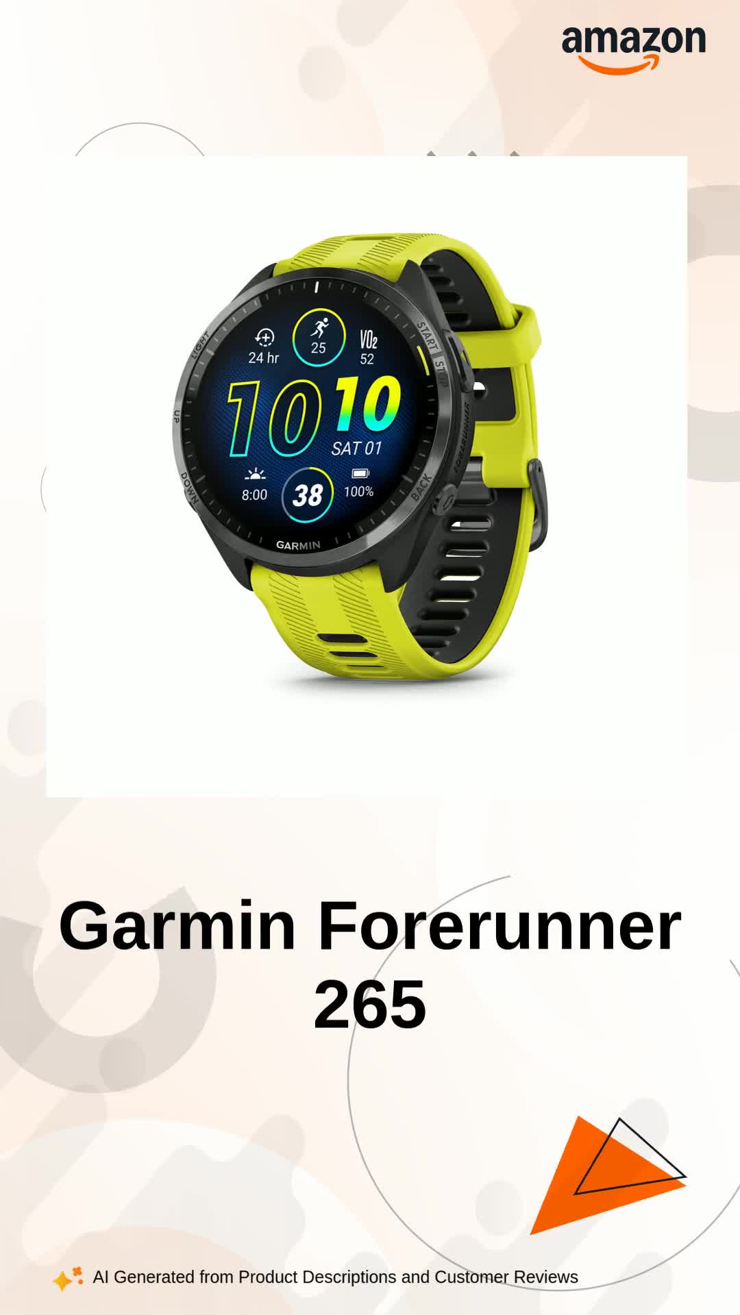 Garmin Forerunner 265 Running Smartwatch - Black and Powder Gray