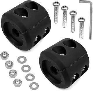 2 Pack Winch Cable Hook Stopper, Silicone Rubber Stopper Protects Synthetic Winch Rope, Shock Absorbent, Prevent Pulling Bounce and Abrasion, Towing Hook, with Allen Wrench, Black