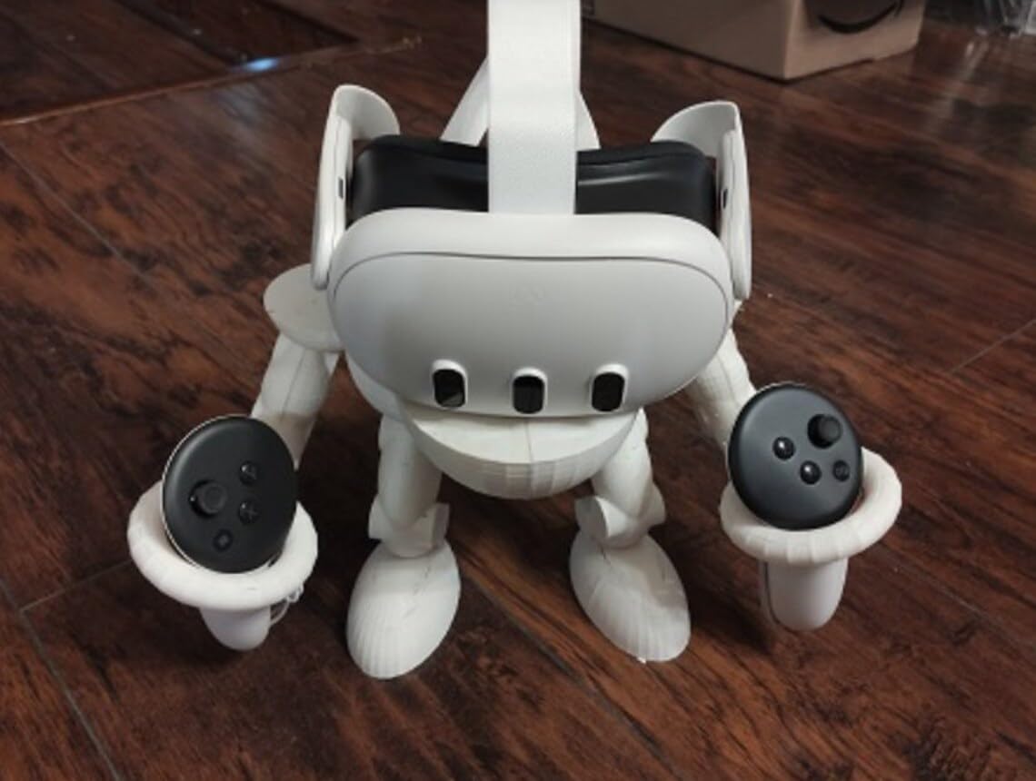VR auricolare e controller robot supporto per Oculus Meta Quest 3S/Quest 3/Quest 2, supporto di memoria VR con base per controller