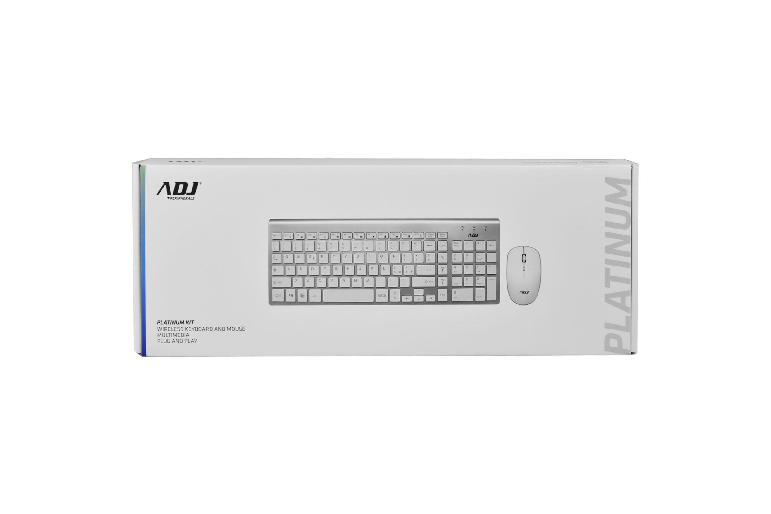 Kit usb Tastiera e Mouse Adj Smal 102 tasti ultra slim - Wireless, Layout Italiano QWERTY, per PC/Laptop/Notebook Windows, Tasti Silenziosi, Senza Fili, 102 Tasti, Mouse Ergonomico 1600 DPI