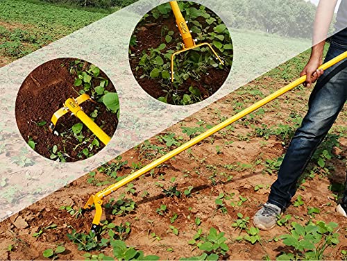 Image of HECTARE Agriculture Hand Weeder - 5 Foot Pole, 8 inch Blade for Efficient Weed Control - Manual Weed Remover Tool, Self-Sharpening Steel, Ideal for Small Weeds