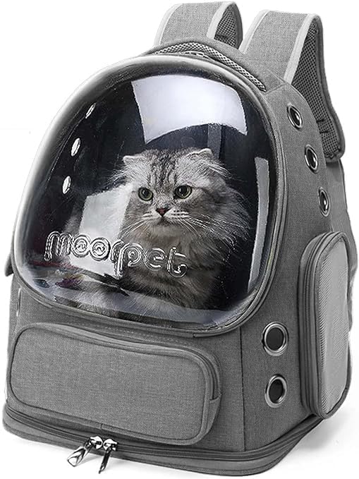 EVVIX Dog Carriers, Pet Cat Backpack Breathable Cat Bag Portable Cat Carrier Outdoor Travel Transparent Space Pet Backpack Bag for Cat Pet Carrier (Grey) (B0DCG8TWVY) Amazon Price History, Amazon Price Tracker