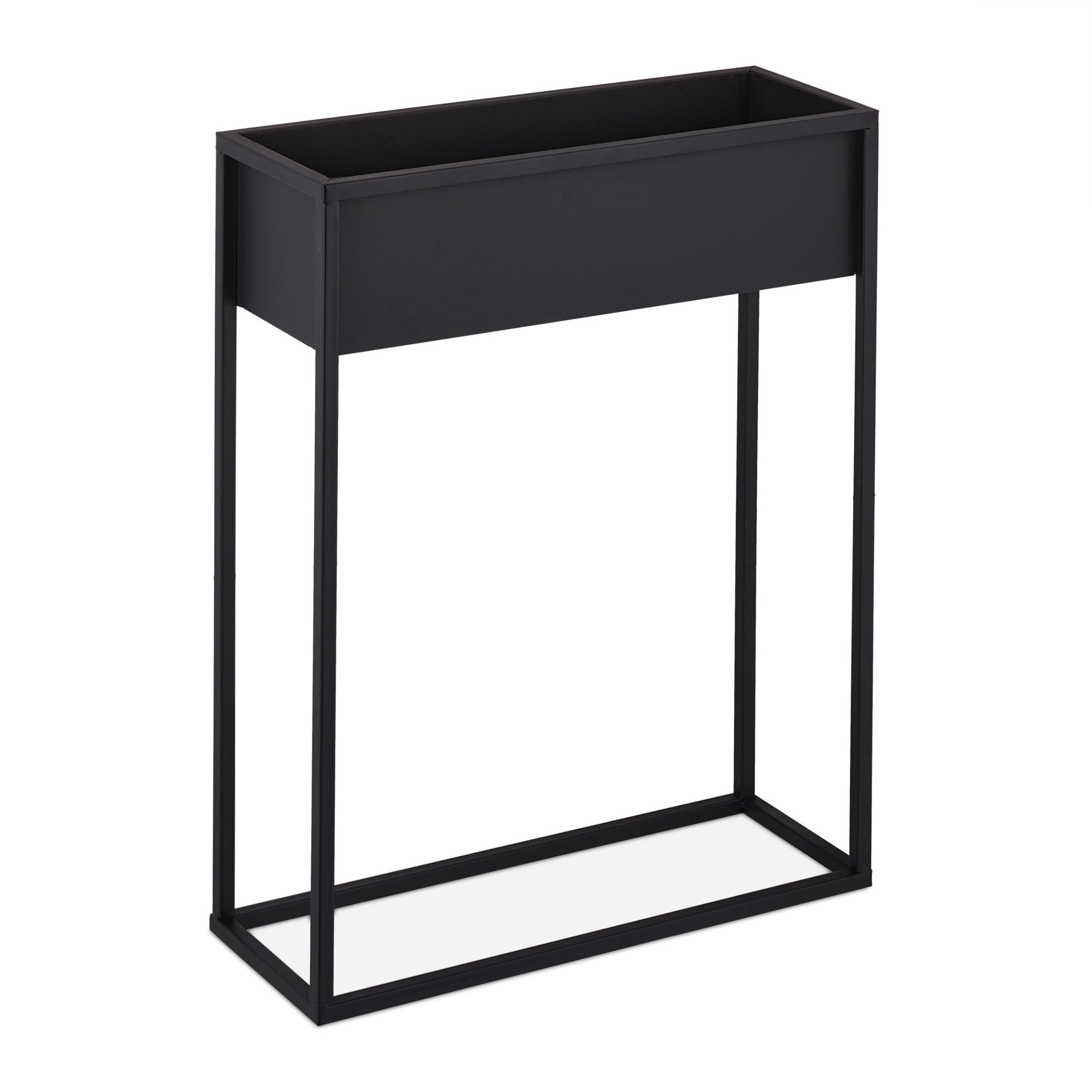 Relaxdays Blumenständer, Metall, HxBxT: 70x55x20 cm, stehend, schwarz