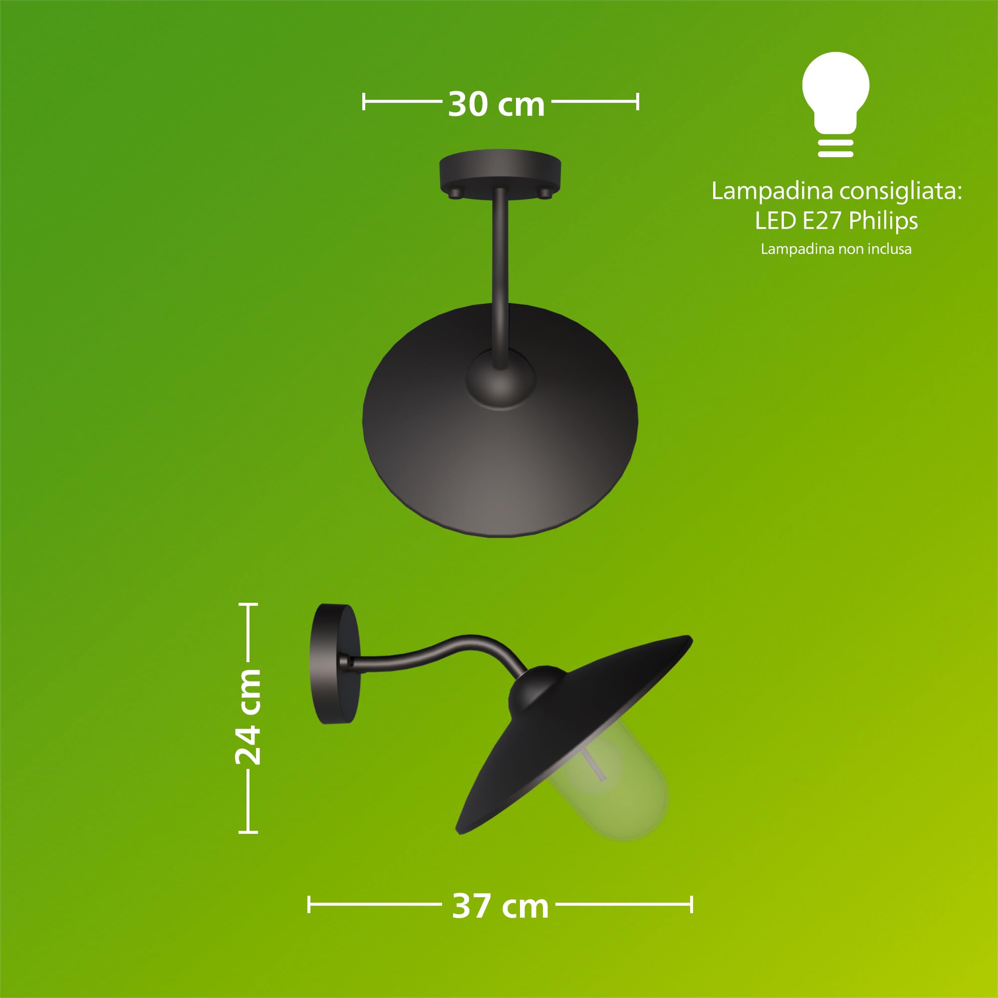PHILIPS Hammock Applique LED, Lampada da Esterno, Resistente a Intemperie IP44, Durevole, Alluminio, Design Classico, Nero, Lampadina E27 Venduta Separatamente