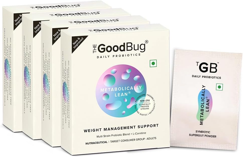 The Good Bug Metabolically Lean SuperGut Powder |Probiotics + L-Carnitine | Boosts Metabolism & Reduces Cravings | For Men & Women | 60 Days Pack