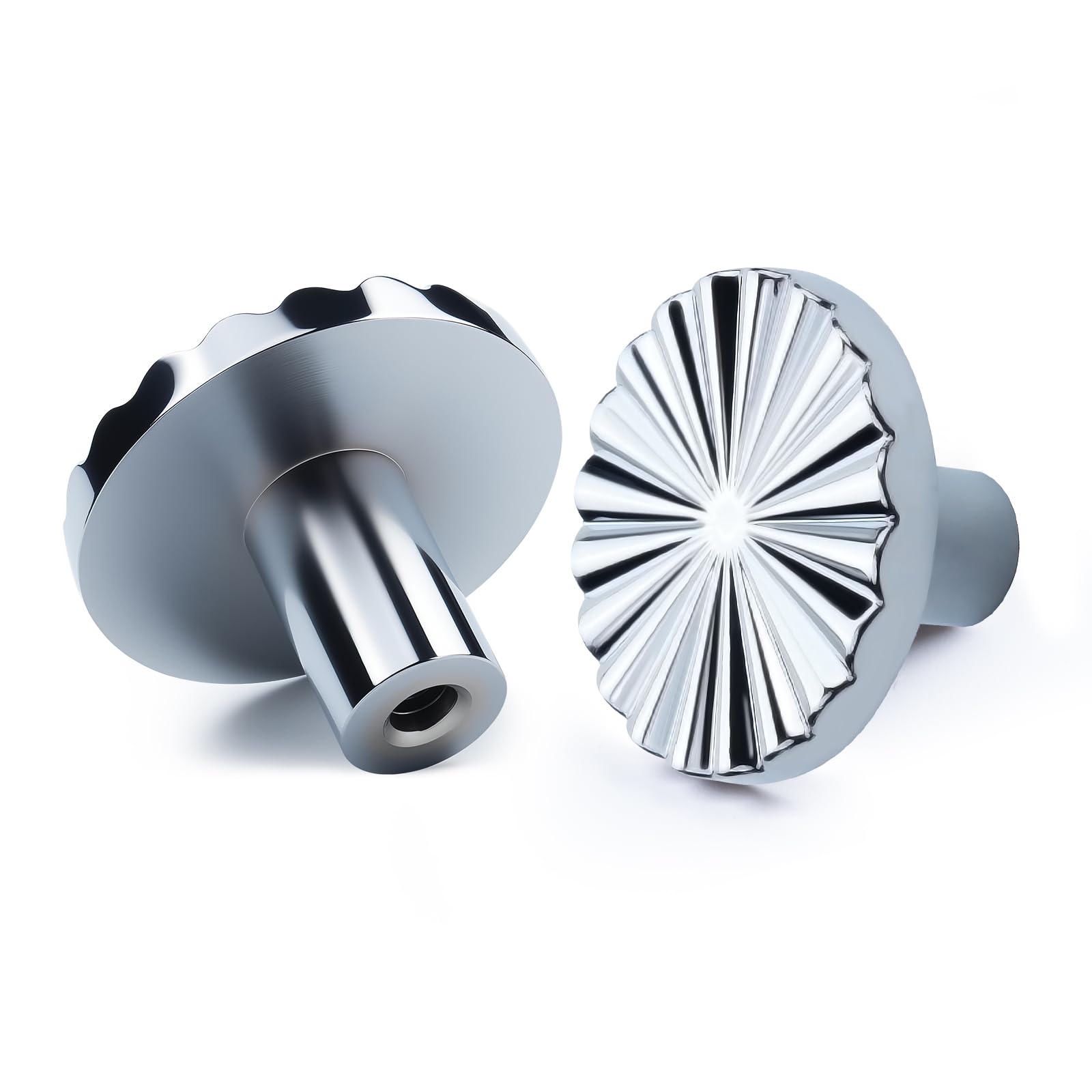 HKDZ 2 Pcs Cabinet Knobs Brass Flat Drawer Pulls Kitchen Cupboard Bathroom Dresser Cabinet Hardware Handles,Brushed Nickel