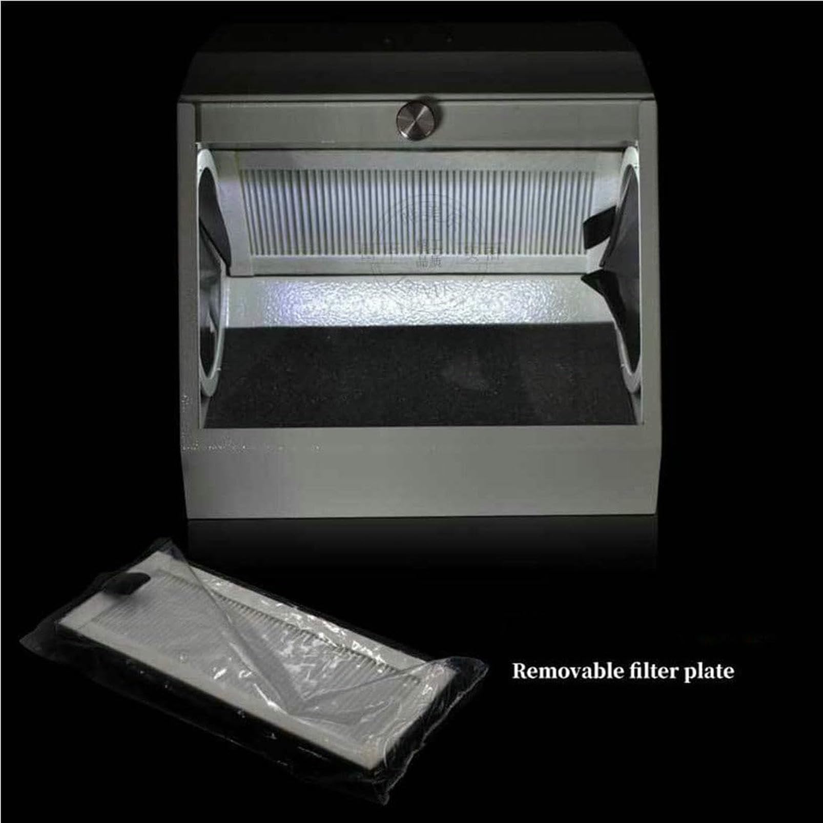 Caja colectora de polvo con extractor de vacío y filtro para aplicaciones dentales y de molienda, protege del polvo, solución eficiente y fiable