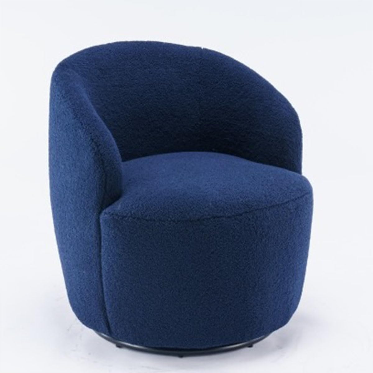 Sedia Girevole Rotonda In Tessuto – Design Cilindrico – Per Camera Da Letto, Soggiorno, Lettura – Base In Legno 360°