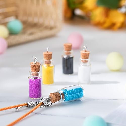 Miniatura 6 de 100 mini botellas de vidrio con tapones de corcho, tarros pequeños transparentes de 0.07 onzas, juegos de frascos de vidrio de 0.07 onzas, botellas