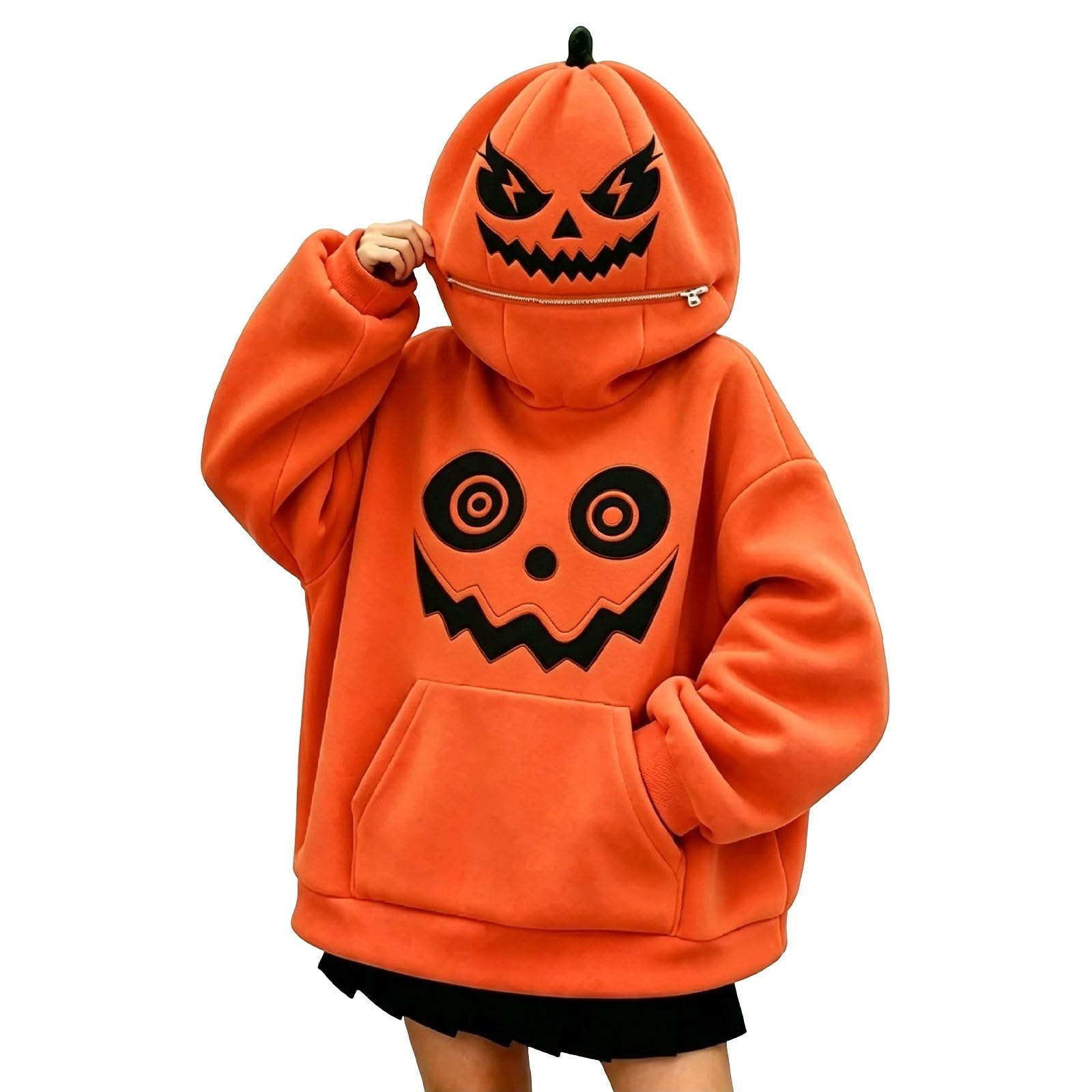 Felpa con cappuccio con stampa a maniche lunghe, stile per l'inverno, comoda per il tempo libero, con motivo decorativo, maglione caldo per occasioni cosplay, abbigliamento quotidiano, top elegante e