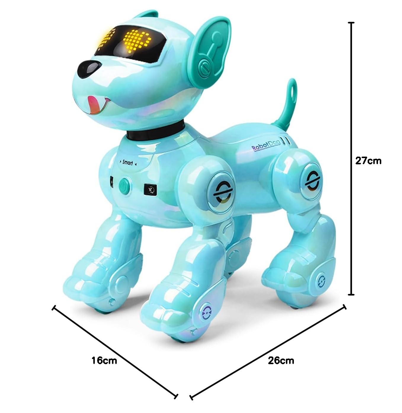 VATOS Wiederaufladbarer Roboterhund für Kinder, Ferngesteuerter Roboter-Hund mit Programmierung & 17 Interaktiven Funktionen, Singendes & Tanzendes Roboterspielzeug Geschenk für Mädchen & Jungen, Blau